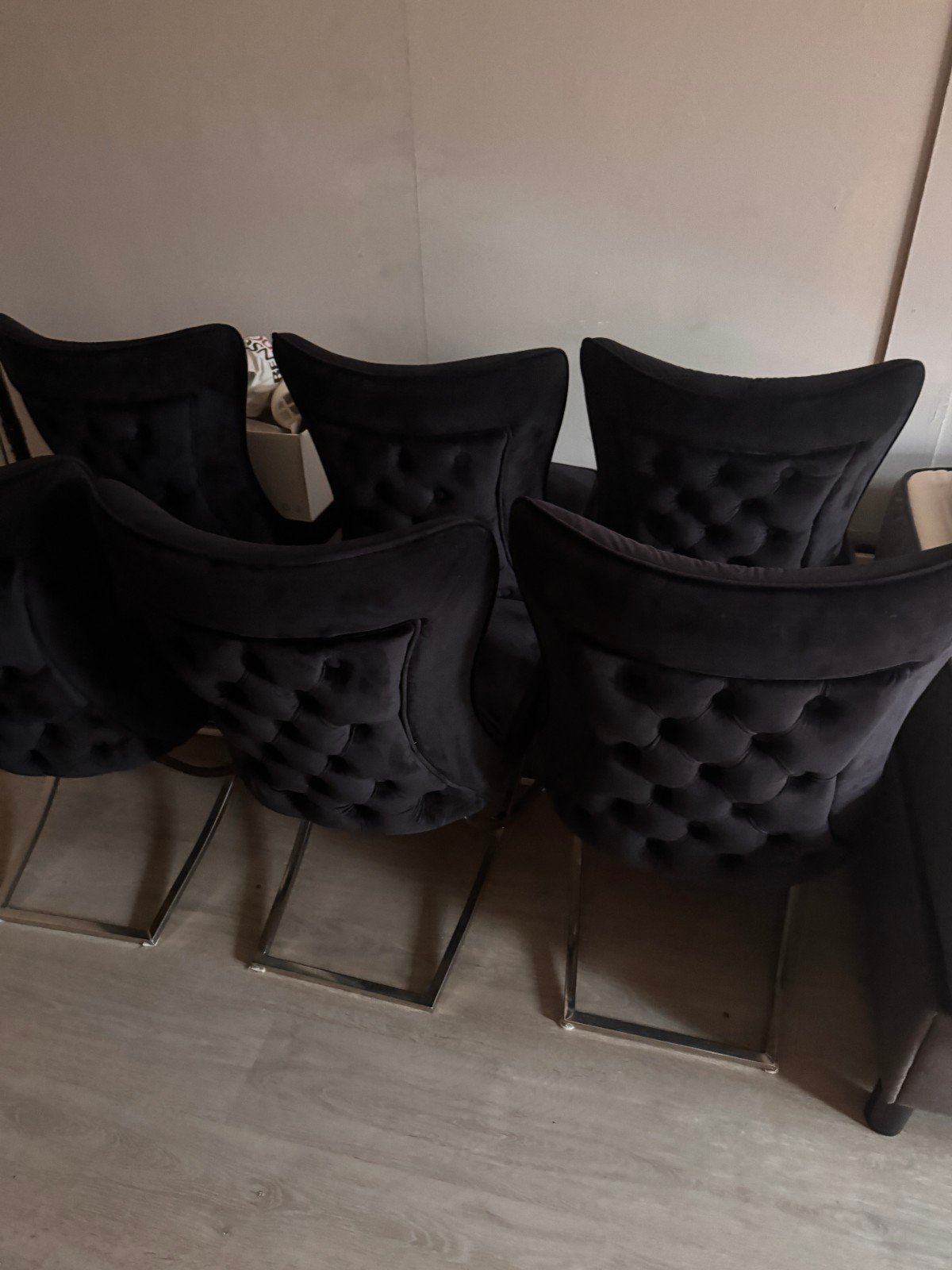 Mooie eetkamerstoelen in zeer goede staat, Zwart, Ophalen of Verzenden, Metaal, Vier