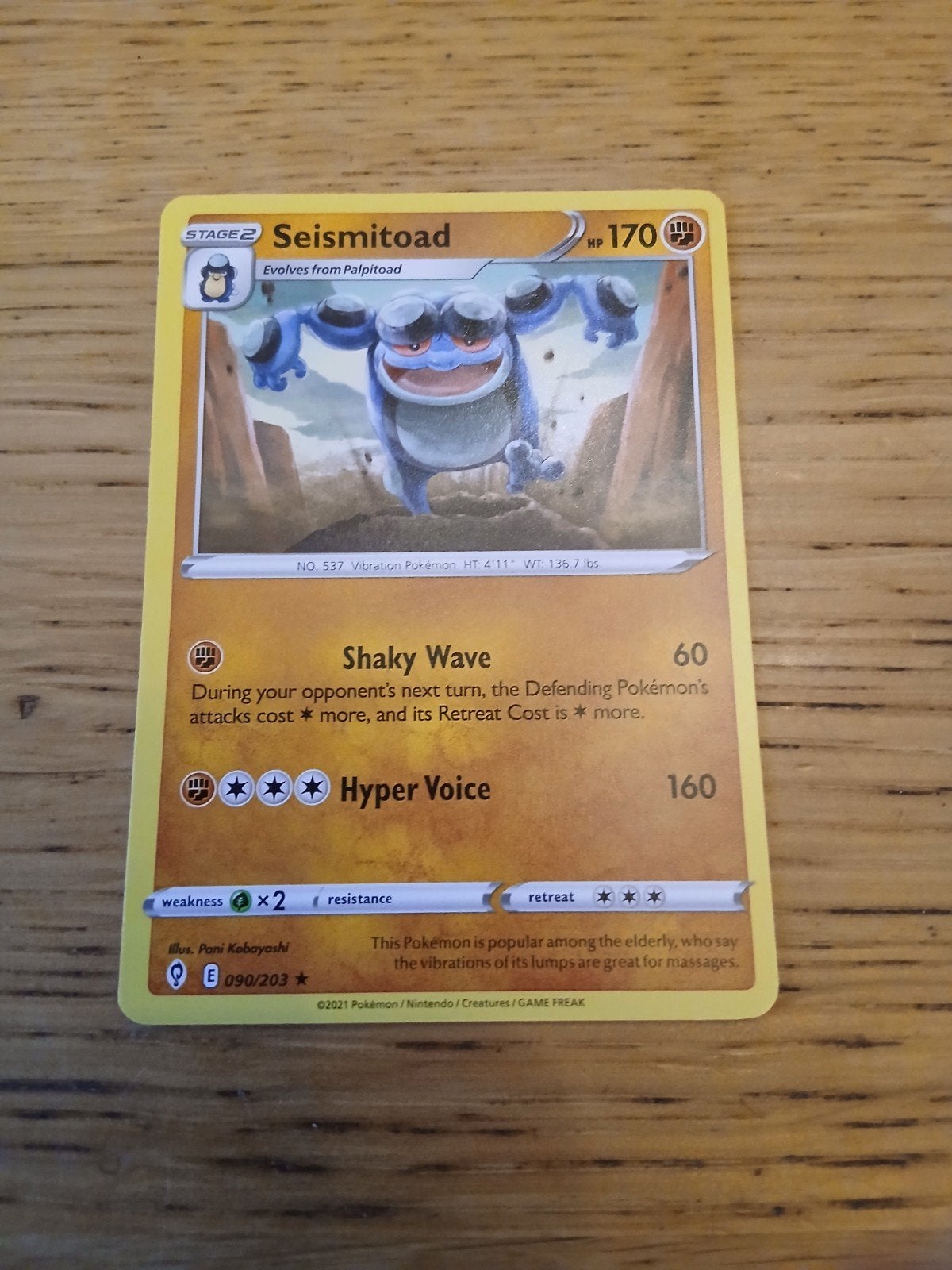 Pokémon Kaart Seismitoad 090/203 - Zo goed als nieuw, Ophalen of Verzenden