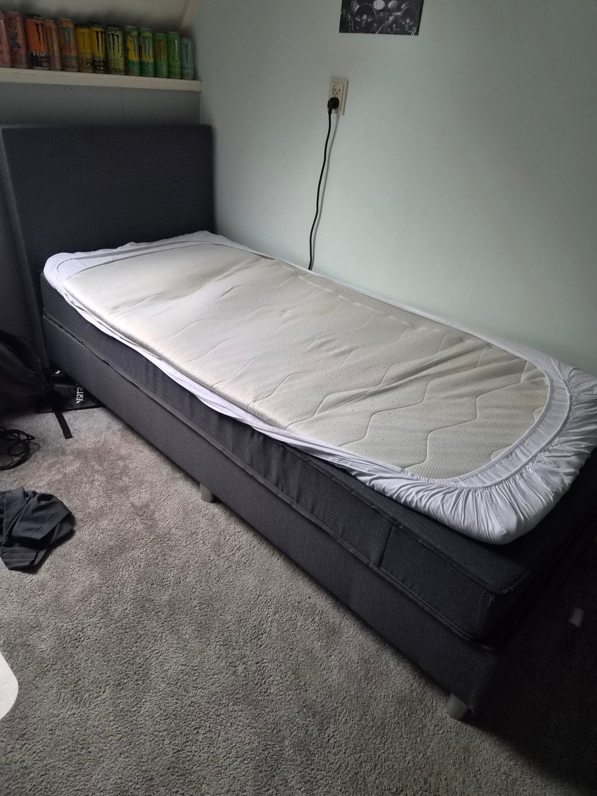 gratis af te halen: 2 keer boxspring 90x208, Huis en Inrichting, Ophalen, Gebruikt, 90 cm, Eenpersoons