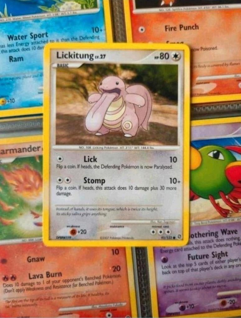 Lickitung 91/132 Diamond&Pearl Secret Wonders pokemon kaart, Ophalen of Verzenden, Zo goed als nieuw, Losse kaart