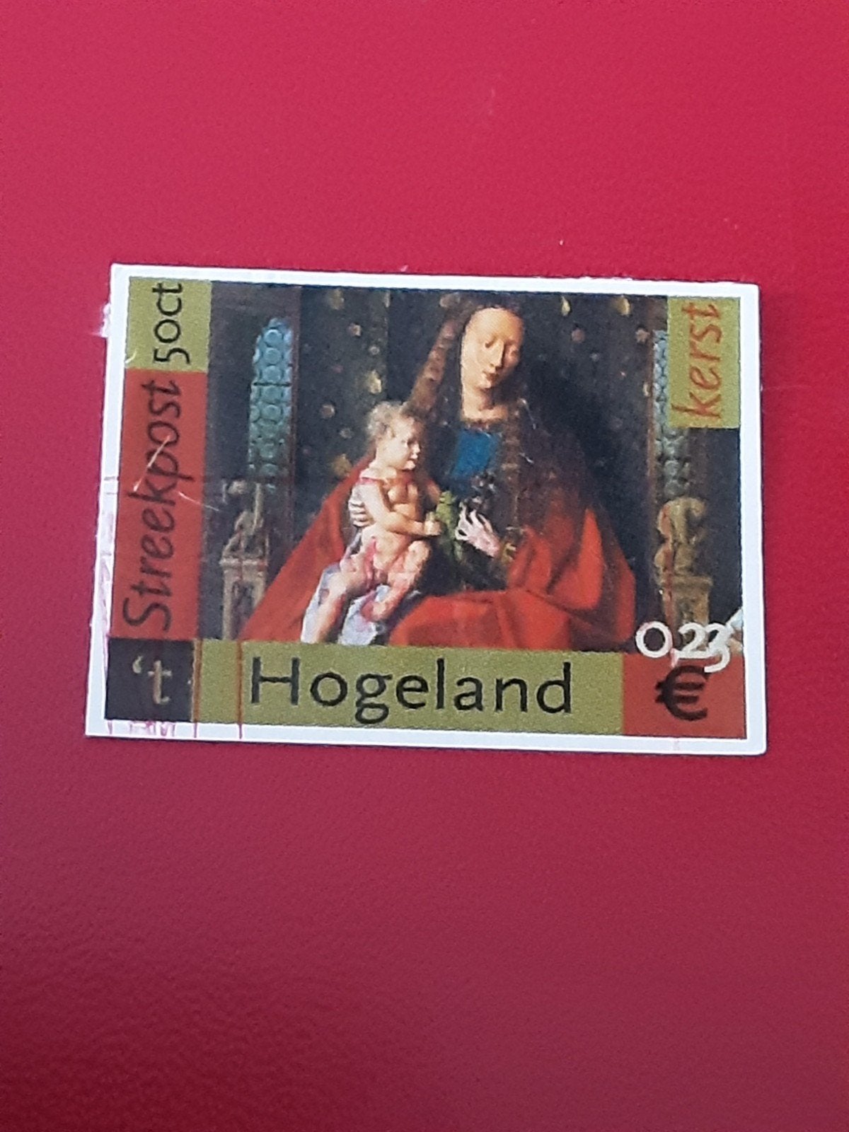 Streekpost Hogeland.  Kerstzegel Maria met kind ( gest), Ophalen of Verzenden