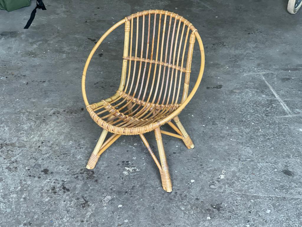 Vintage rotan kinderstoel, Ophalen, Gebruikt, Overige typen