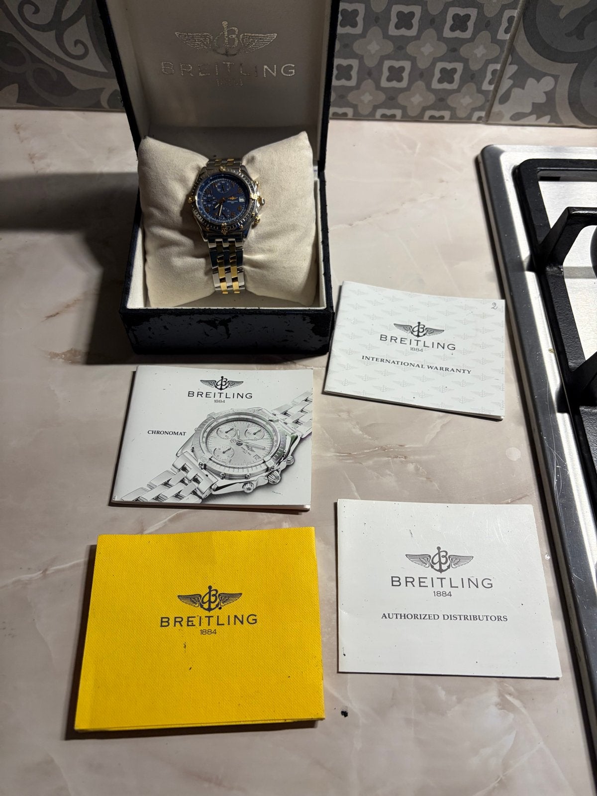 Mooie Breitling Chronomat Staal/Goud Polshorloge, Sieraden, Tassen en Uiterlijk, Horloges | Heren, Ophalen, Gebruikt, Staal, Breitling