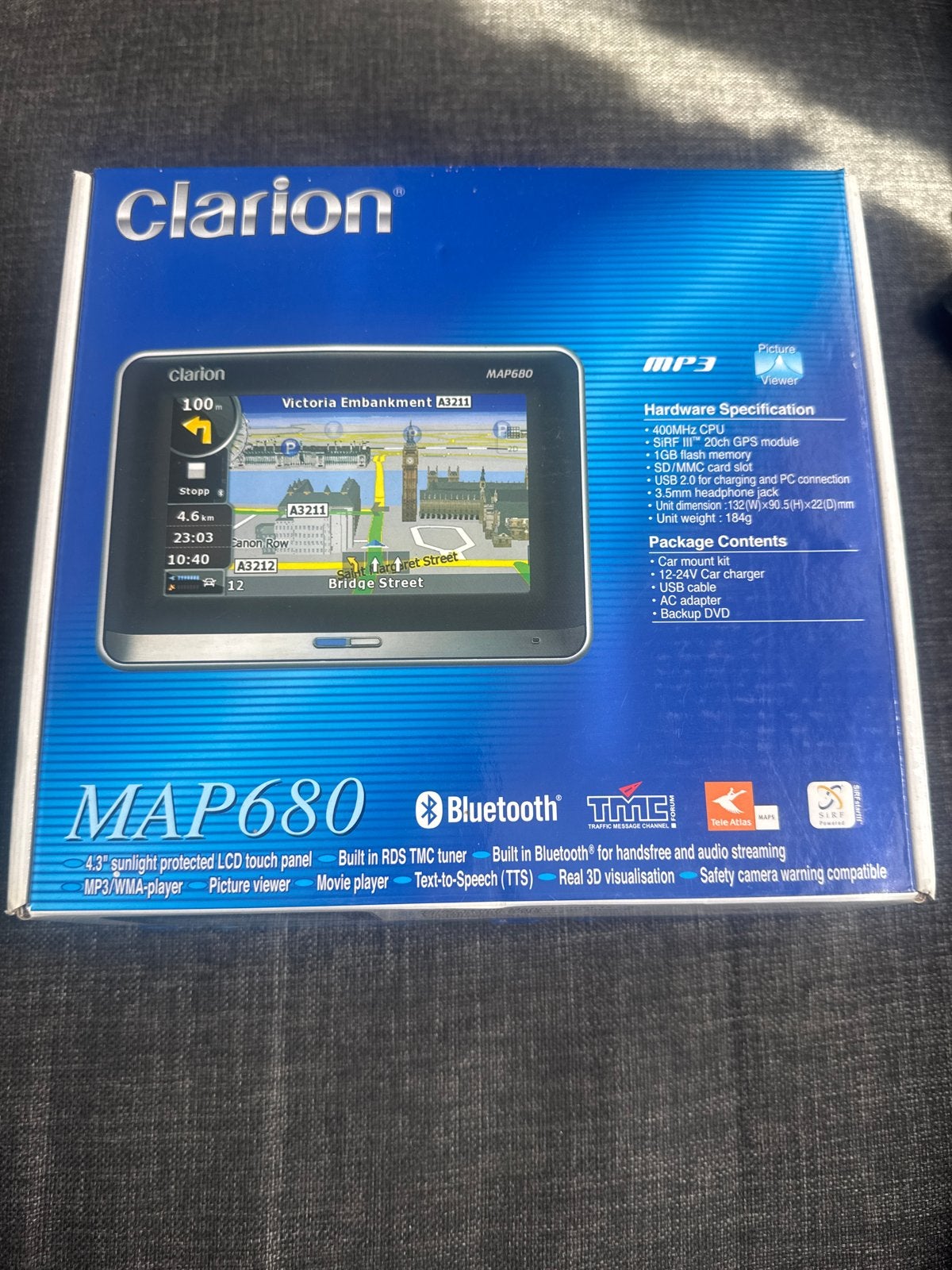 Clarion MAP680 Navigatiesysteem met Bluetooth, Ophalen of Verzenden, Zo goed als nieuw