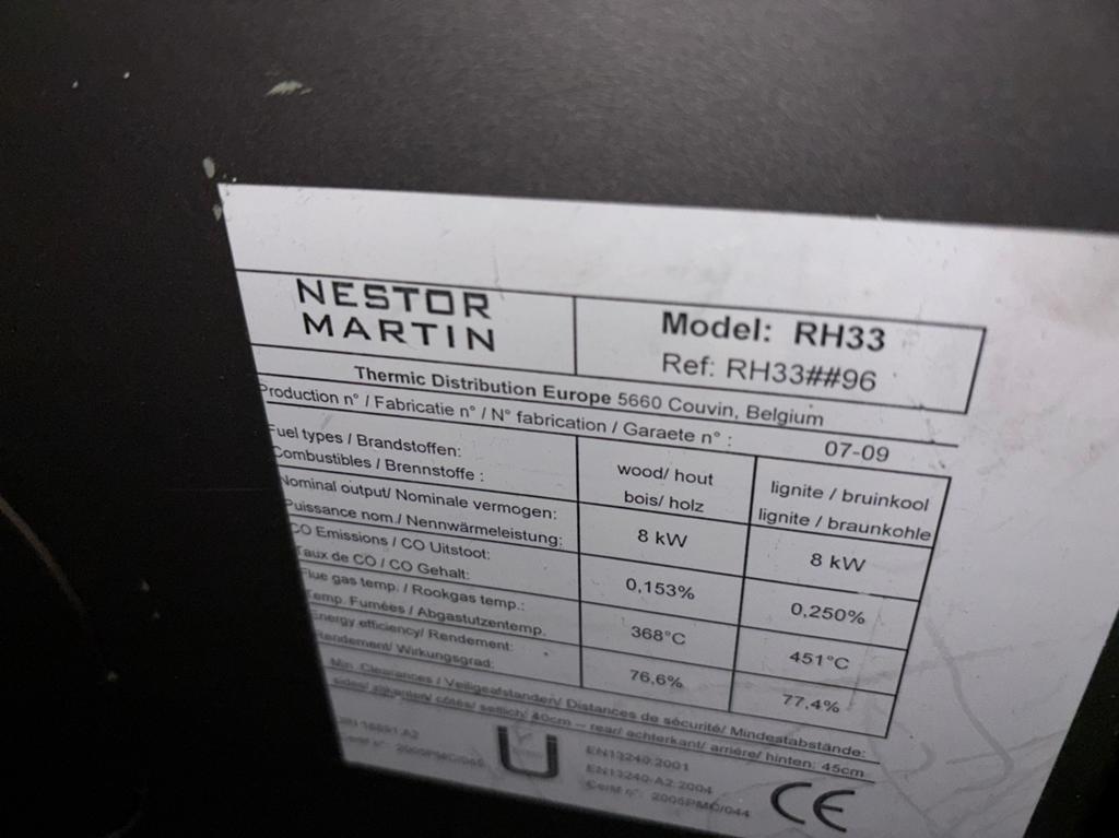 Nestor Martin model RH 33 gietijzeren houtkachel, Huis en Inrichting, Ophalen, Hout, Houtkachel