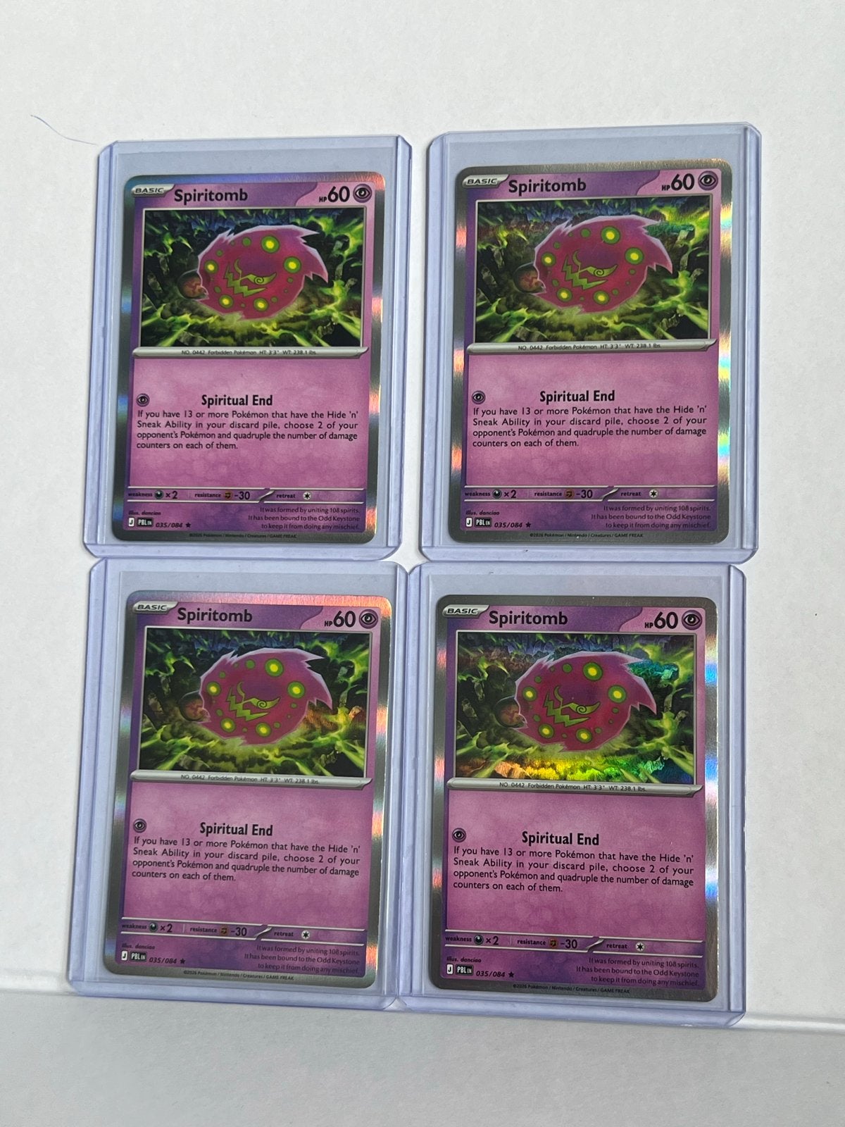 4x Spiritomb hollow Pokémon Kaart mint, Ophalen of Verzenden, Zo goed als nieuw, Meerdere kaarten