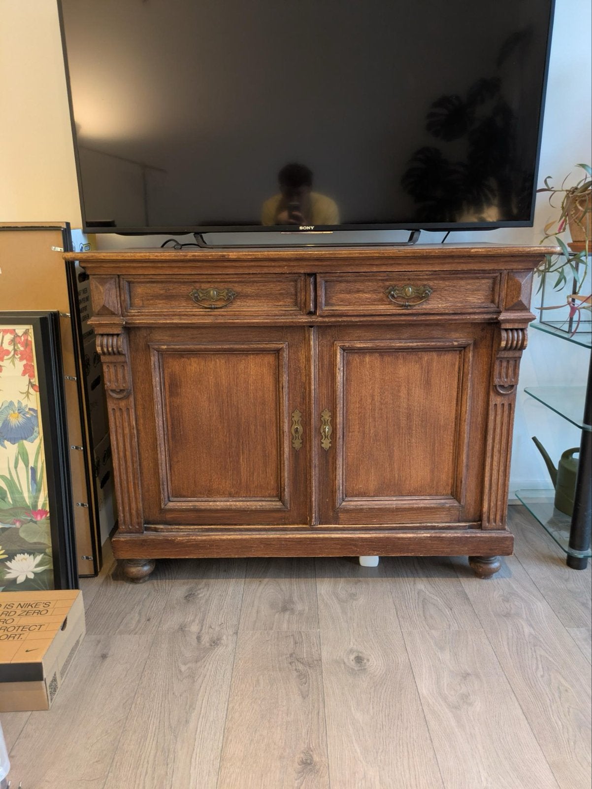 Vintage houten dressoir - 54x110x88cm, Ophalen, Gebruikt, 100 tot 150 cm, Overige houtsoorten