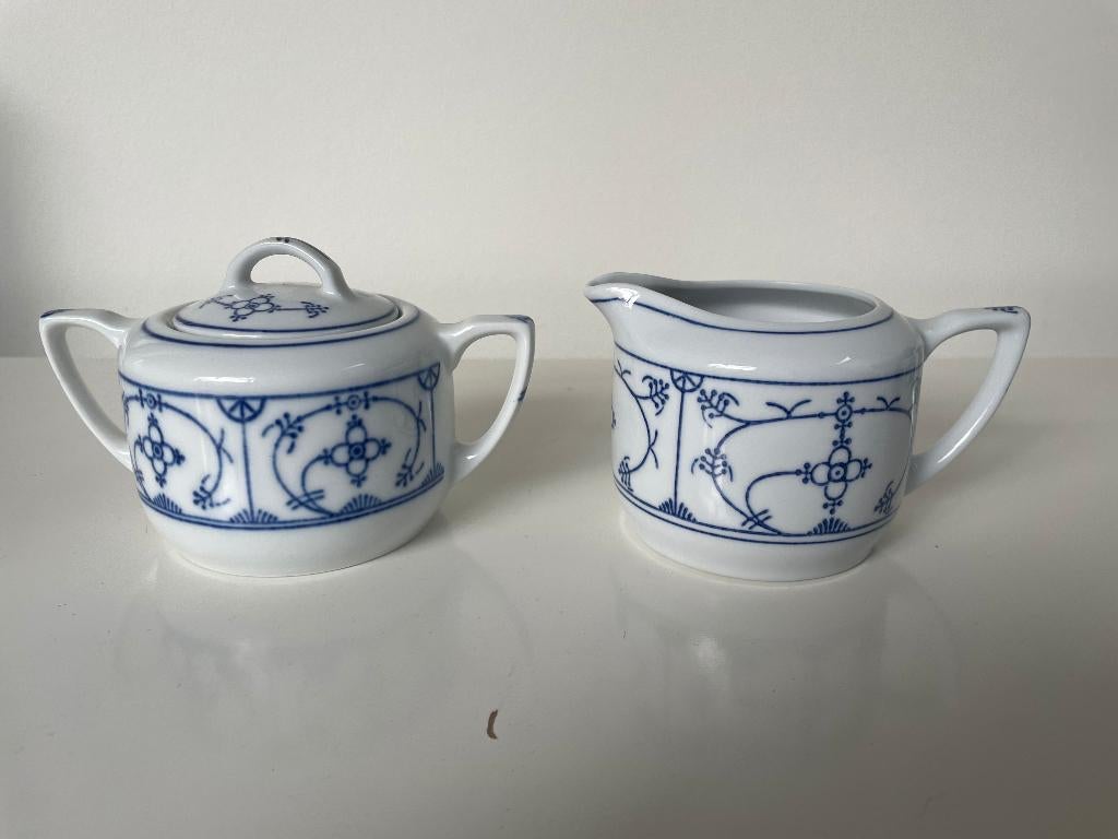C366 Jager Saks Blau Saks Melkkannetje Suikerkannetje, Gebruikt, Overige typen, Ophalen of Verzenden, Overige stijlen