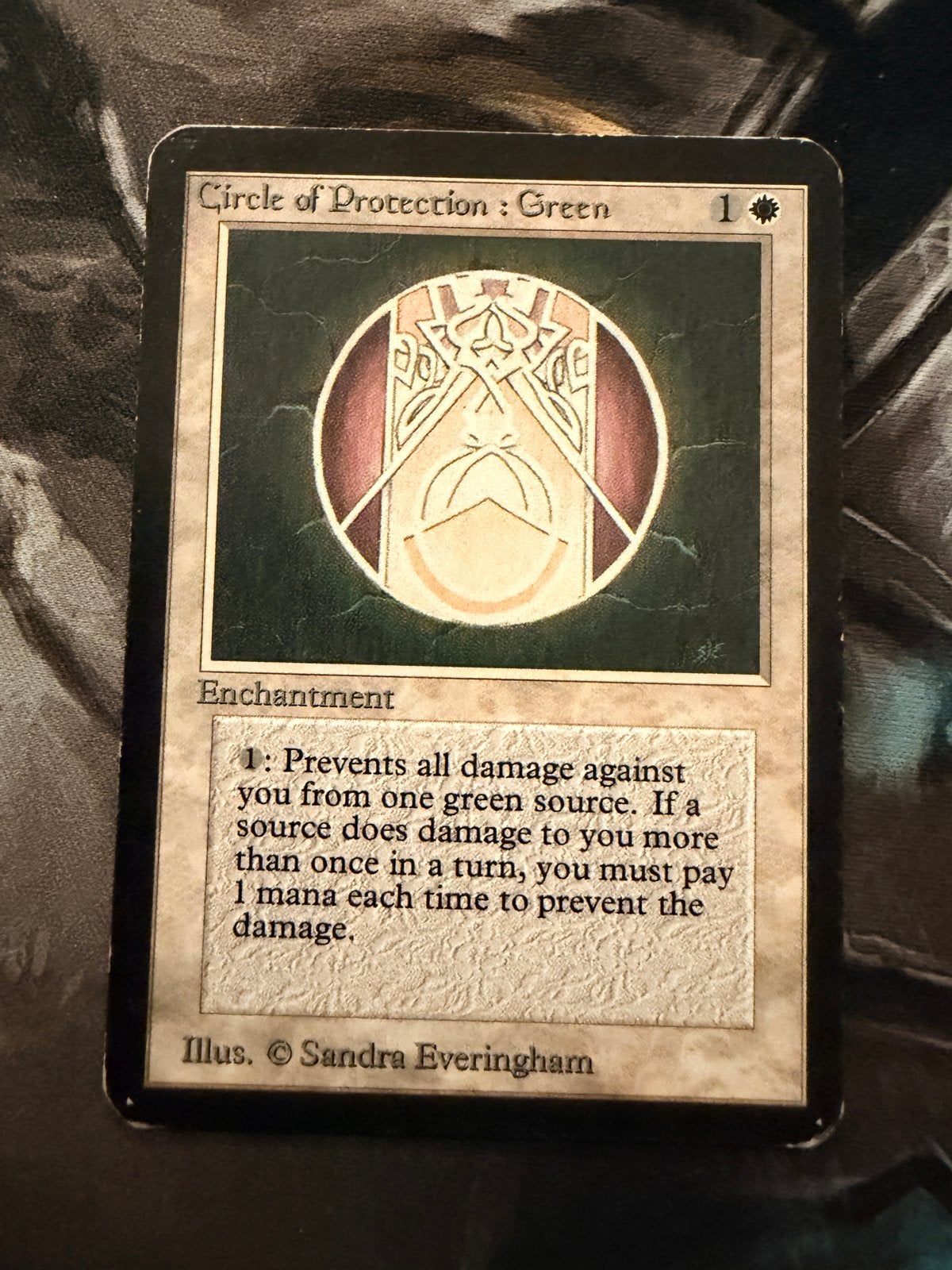 Magic: The Gathering - Circle of Protection: Green (Alpha), Ophalen of Verzenden, Zo goed als nieuw, Losse kaart
