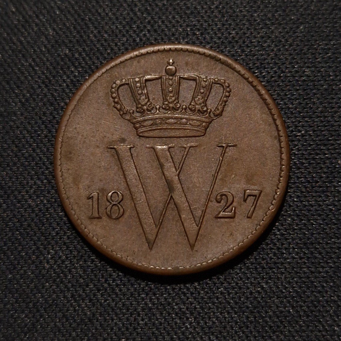 1 cent 1827 B, Verzenden, Koning Willem I, 1 cent, Losse munt