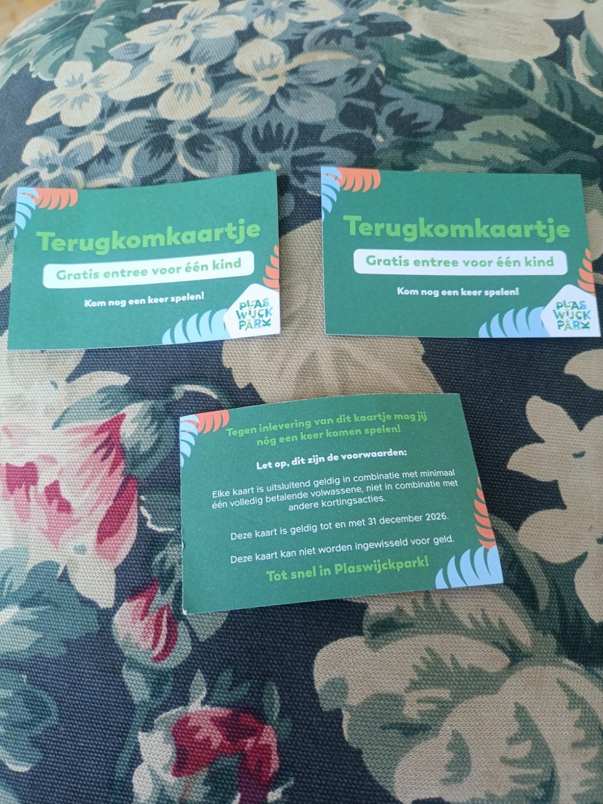 3 gratis kaartjes Plaswijckpark, Tickets en Kaartjes, Kortingskaart