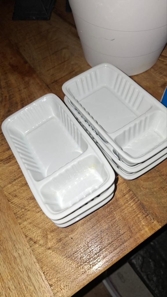 Set van 5 witte keramische schaaltjes, Ophalen, Aardewerk, Overige stijlen, Schaal of Schalen