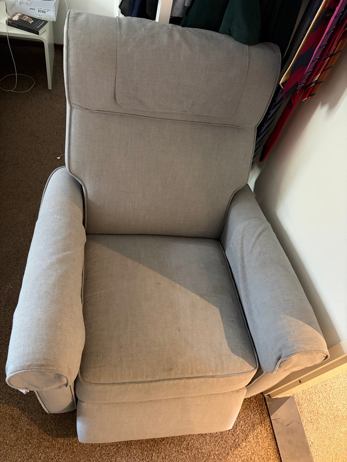 IKEA fauteuil met relaxfunctie - Grijs, Ophalen, Gebruikt, Stof, 75 tot 100 cm