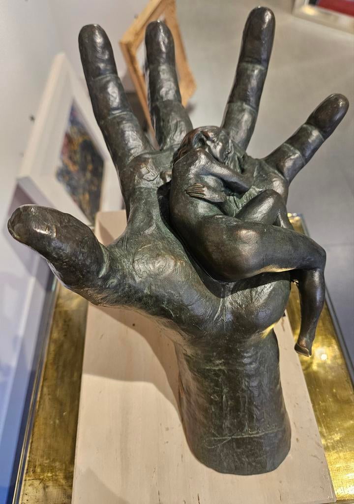 Bronzen beeld Lorenzo Quinn met vingerafdruk gesigneerd!!!, Antiek en Kunst, Ophalen