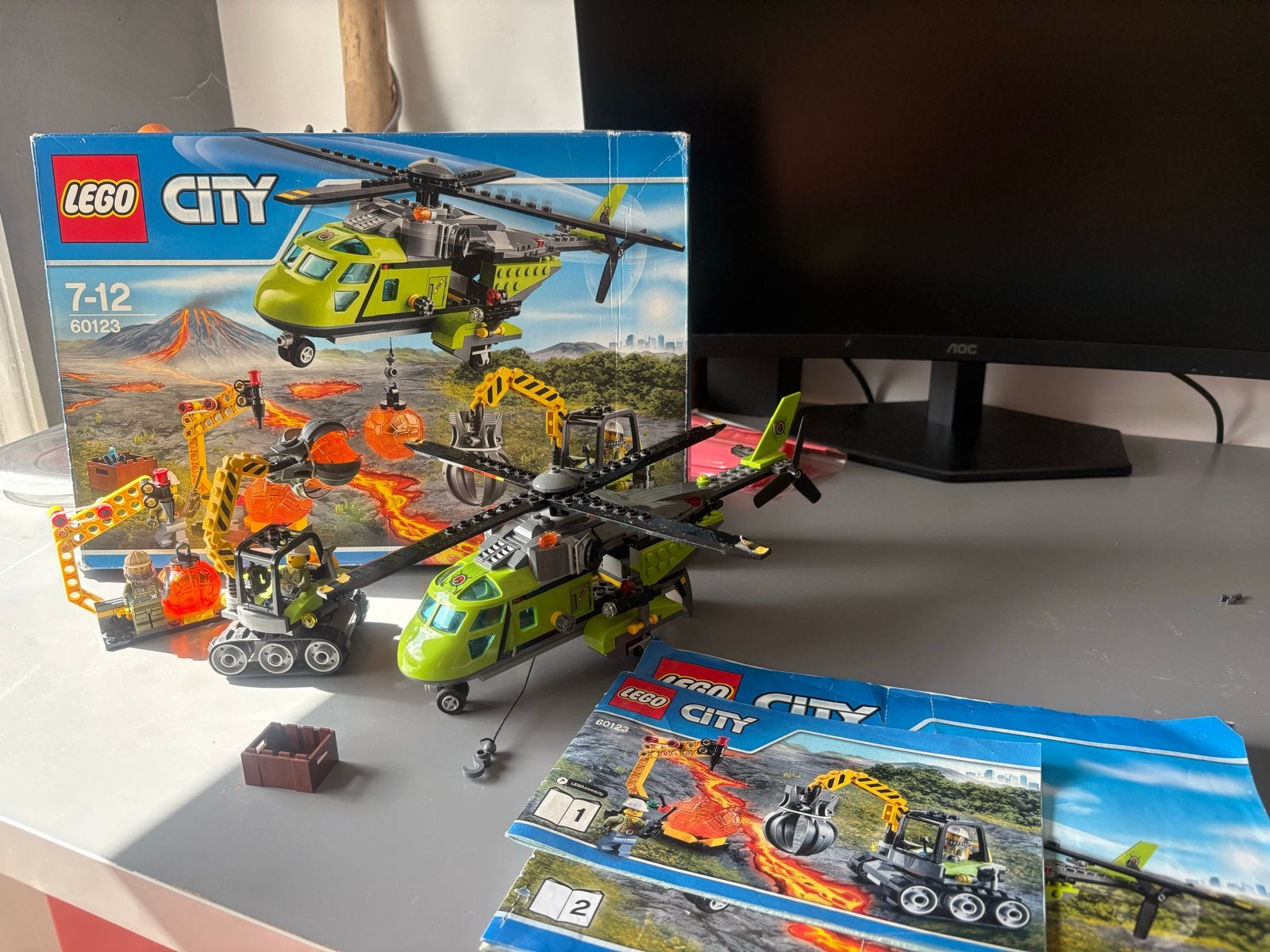 LEGO City 60123 Vulkaanbevoorradingshelikopter, Ophalen of Verzenden, Gebruikt, Overige merken