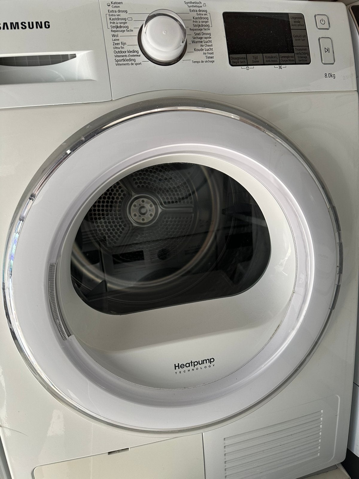 Samsung wasdroger A++ 8 kg, Ophalen, 6 tot 8 kg, Gebruikt, Minder dan 85 cm