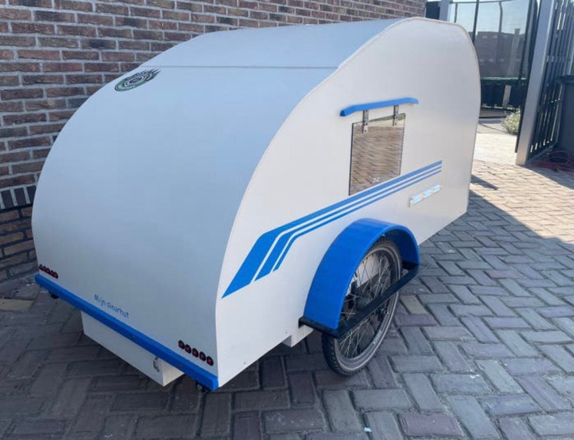 Unieke zelfgemaakte fietscaravan, Fietsen en Brommers, Ophalen, Zo goed als nieuw