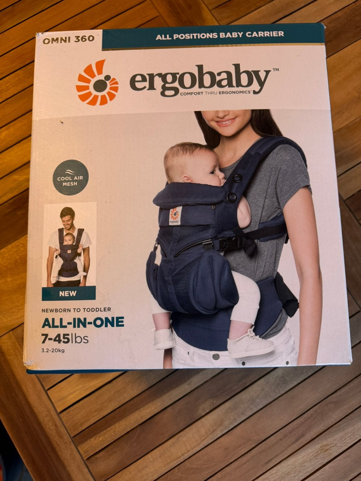 Ergobaby Omni 360 Cool Air Mesh Draagzak Baby -Midnight Blue, Kinderen en Baby's, Babydragers en Draagdoeken, Buik of Rug, Zo goed als nieuw