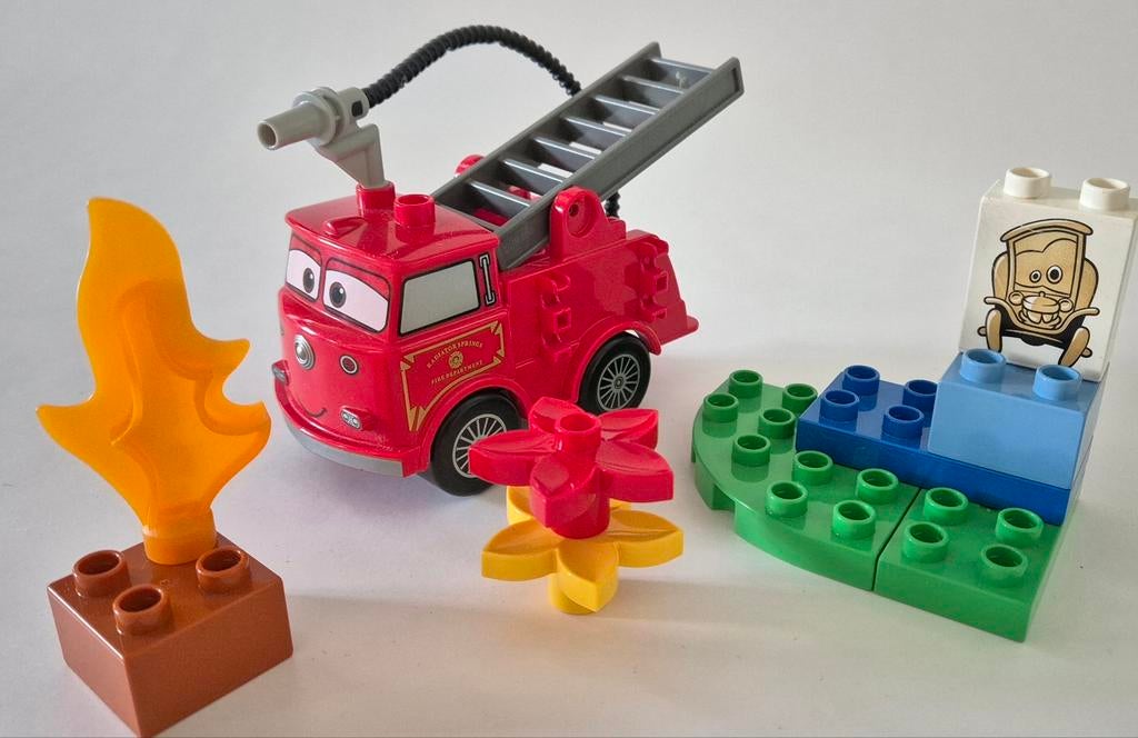 Cars - Disney - brandweerauto - Duplo 6132, Ophalen of Verzenden, Zo goed als nieuw, Compleet, Complete set