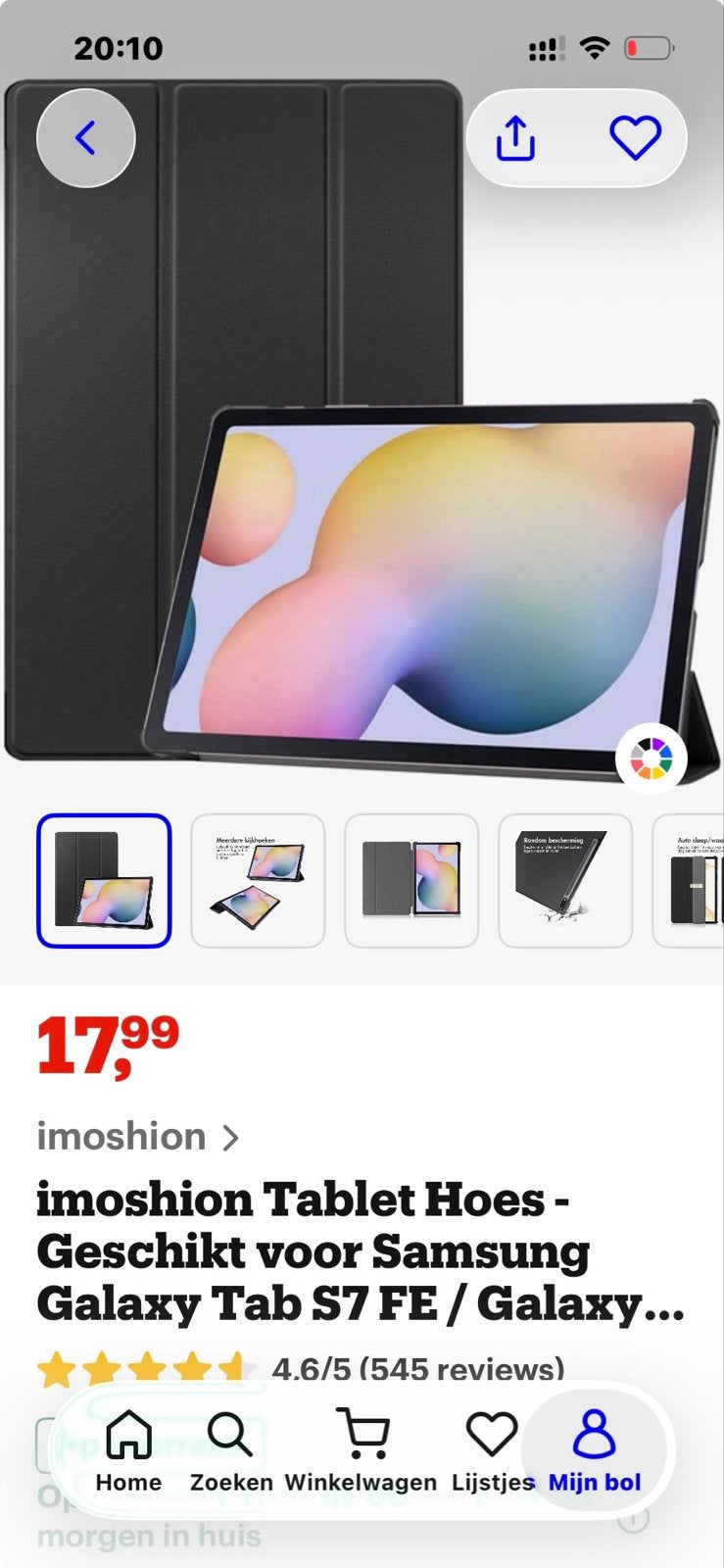 Tablet Hoes voor Samsung Galaxy Tab S7 FE/S8+/S7+, Computers en Software, Tablet-hoezen, Ophalen of Verzenden, Zo goed als nieuw