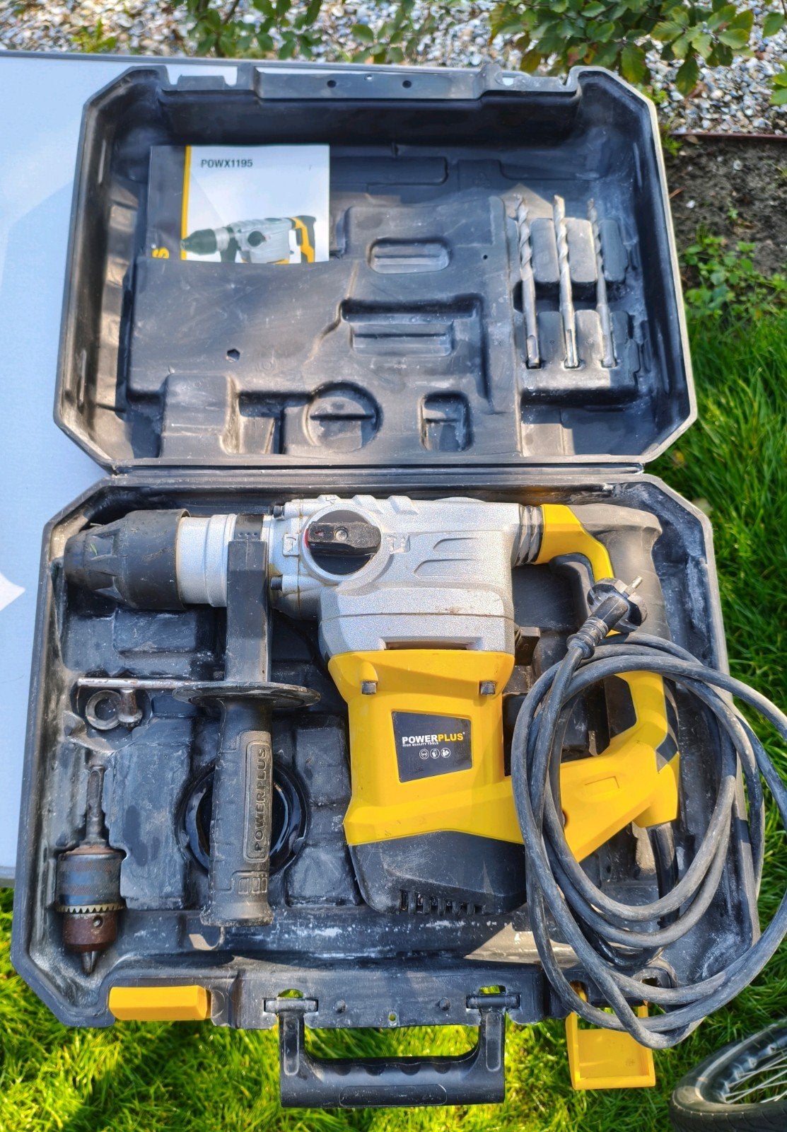 Boorhamer Powerplus met koffer en boren, Ophalen of Verzenden, Gebruikt, Boor- en/of Breekhamer