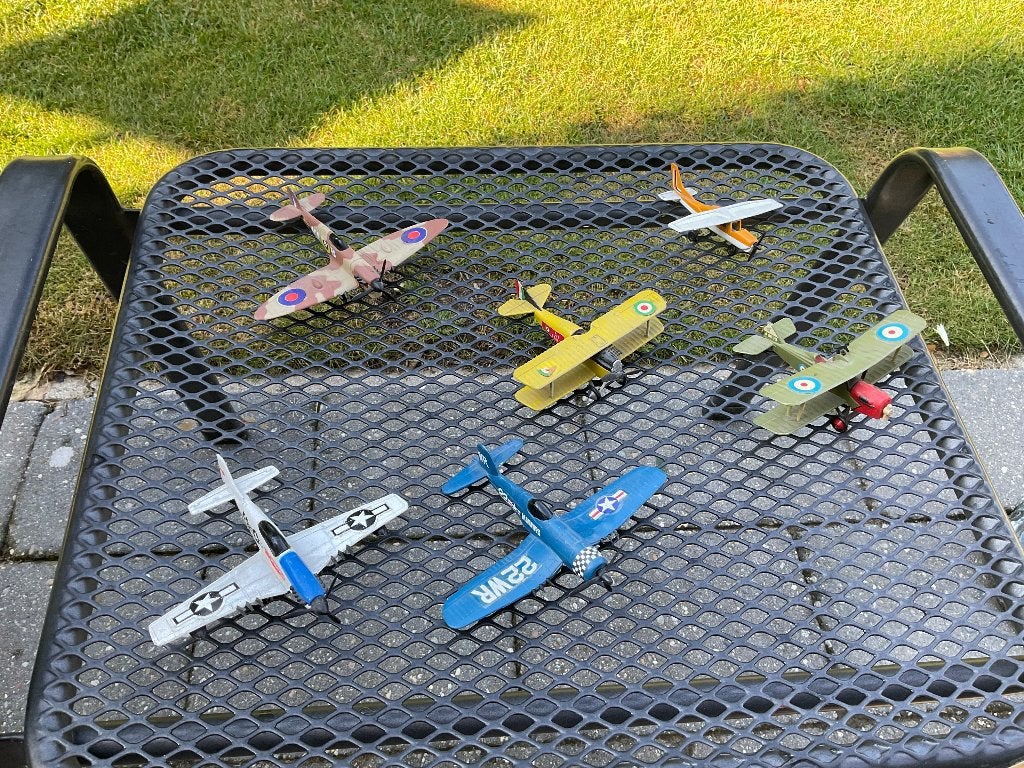 5 jachtvliegtuigen en Cessna Diecast en Edison italy, Ophalen of Verzenden, Gebruikt, Schaalmodel
