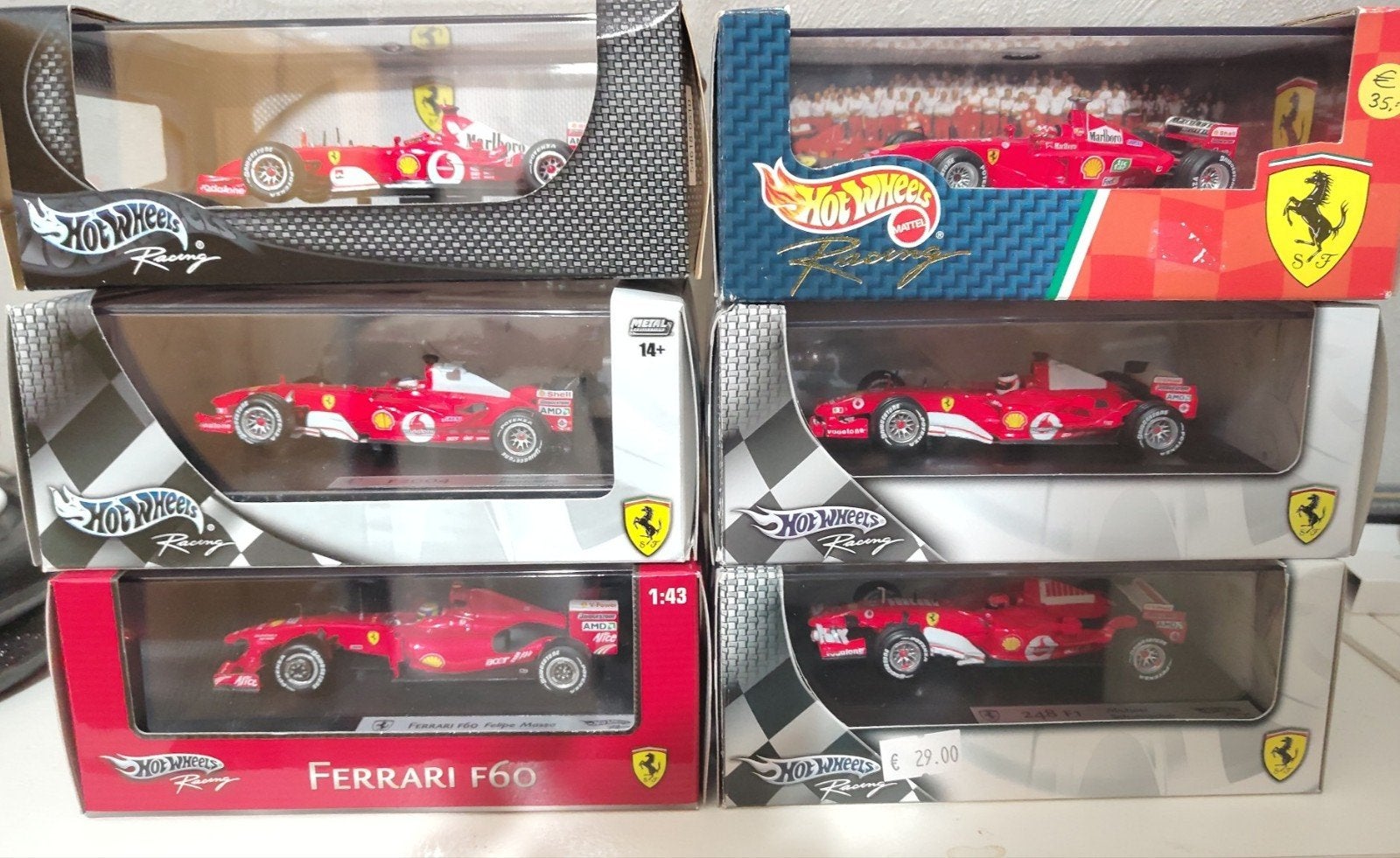 12 x Hot wheels 1/43 Ferrari 1999-2010 ook los te koop, Ophalen of Verzenden, Zo goed als nieuw, Auto, Overige merken