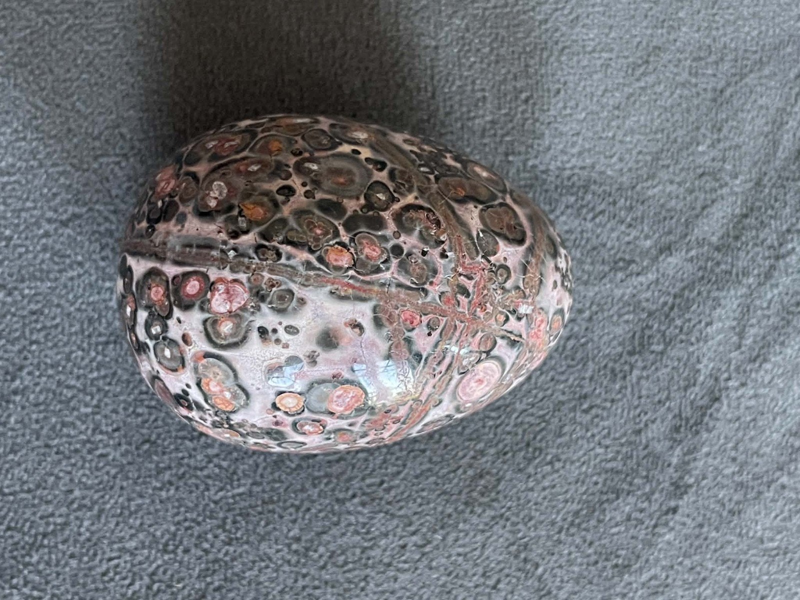 Leopard Jaspis Ei - Decoratieve Steen, Ophalen of Verzenden, Zo goed als nieuw