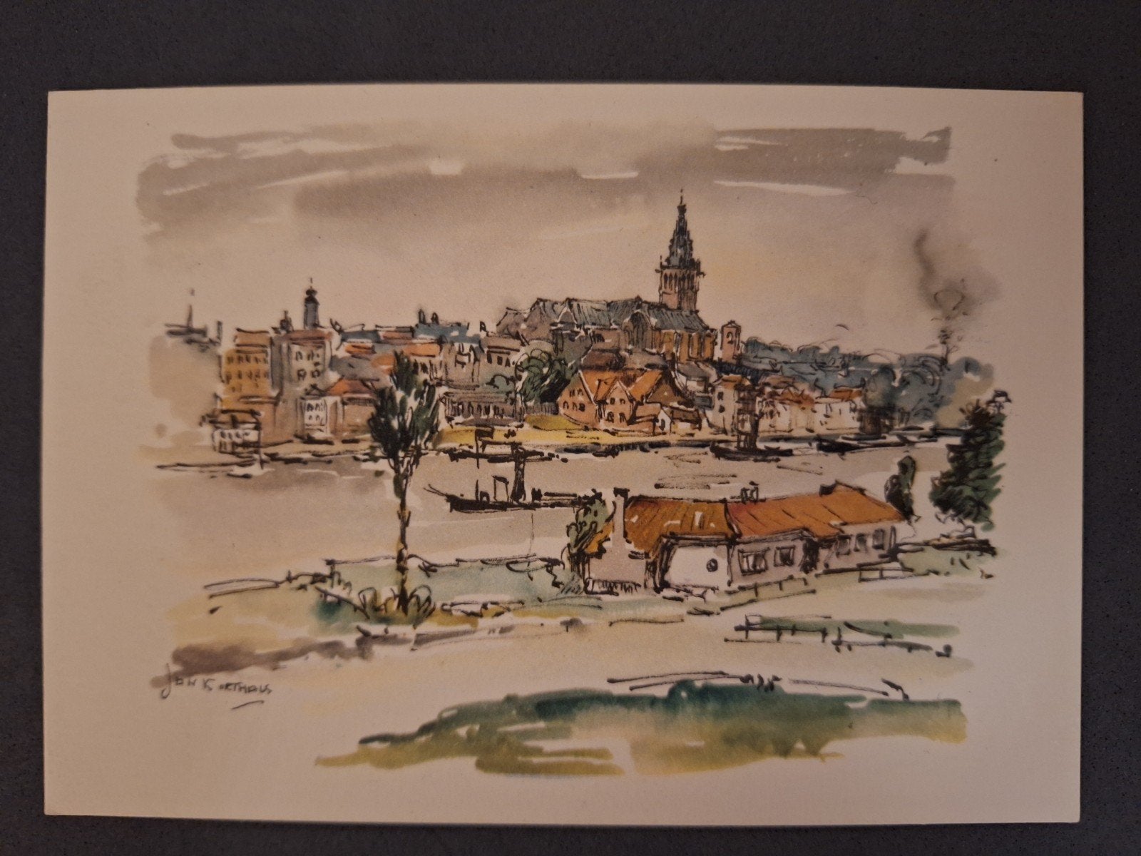 Jan Korthals - Amersfoort - Stadsgezicht - Serie JK 117, Ophalen of Verzenden, Ongelopen, Stad of Dorp