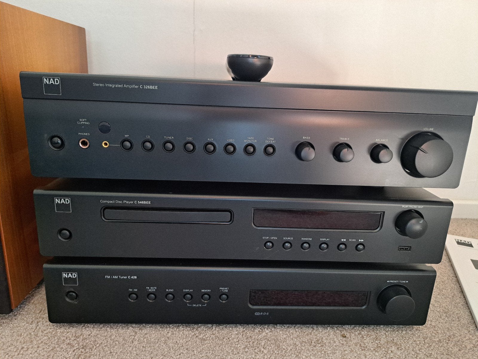 NAD C326BEE versterker, C546BEE CD-speler, C426 tuner, Ophalen, Zo goed als nieuw, Cd-speler, Overige merken