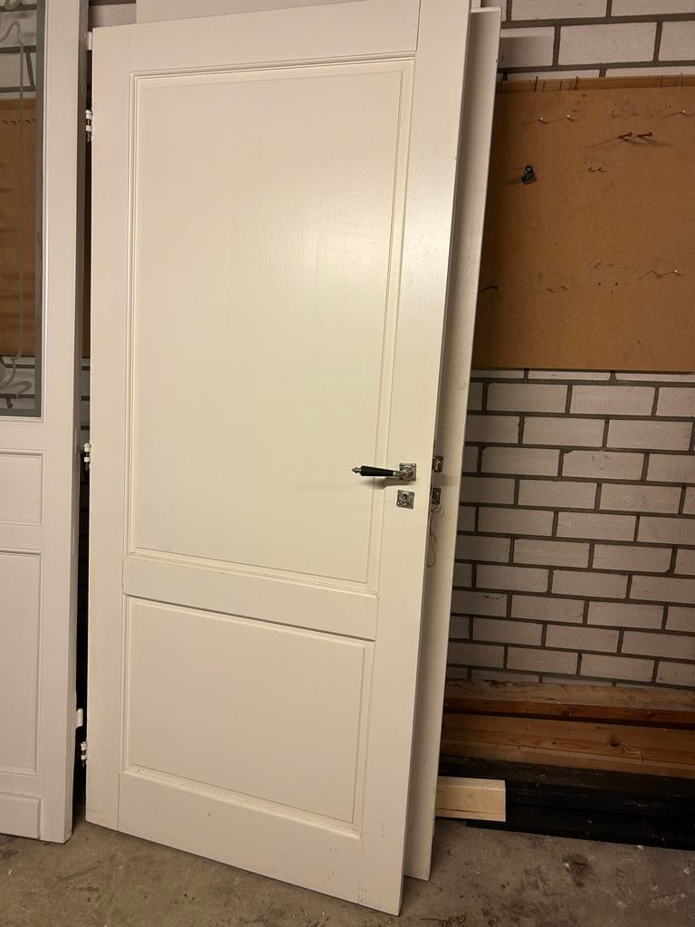 Partij originele jaren '30 paneeldeuren met geëtst glas, Ophalen, Gebruikt, 80 tot 100 cm, Binnendeur
