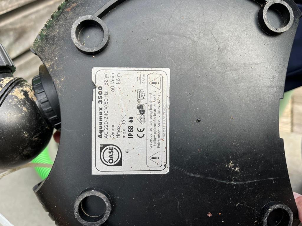 Oase Aquamax 3500 Vijverpomp - Gebruikt maar functioneel, Ophalen of Verzenden, Gebruikt, Vijverpomp