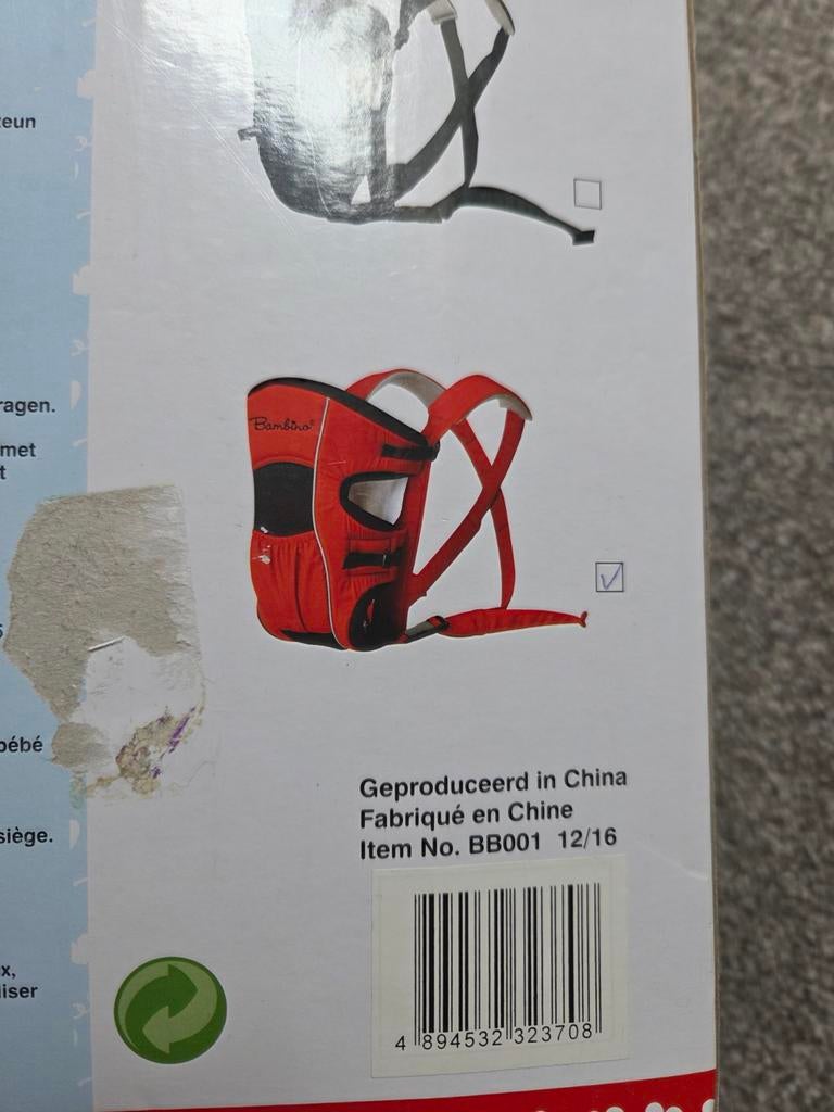 Bambino Draagzak - Rood - Nieuw in doos, Kinderen en Baby's, Babydragers en Draagdoeken, Overige merken, Nieuw, Ophalen of Verzenden