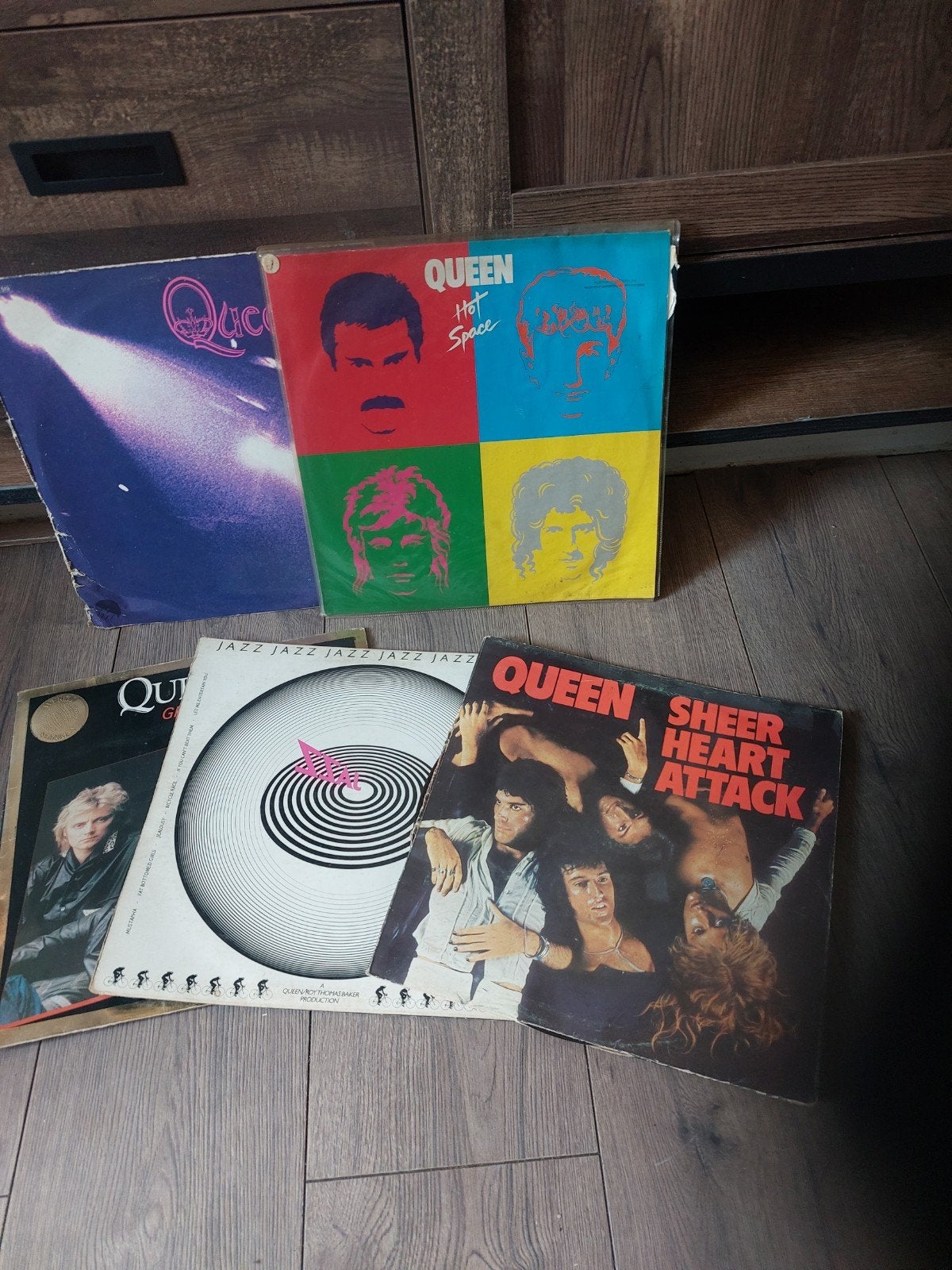 Queen LP's: Hot Space, Jazz, Sheer Heart Attack, LP, Rock, Gebruikt, Ophalen of Verzenden