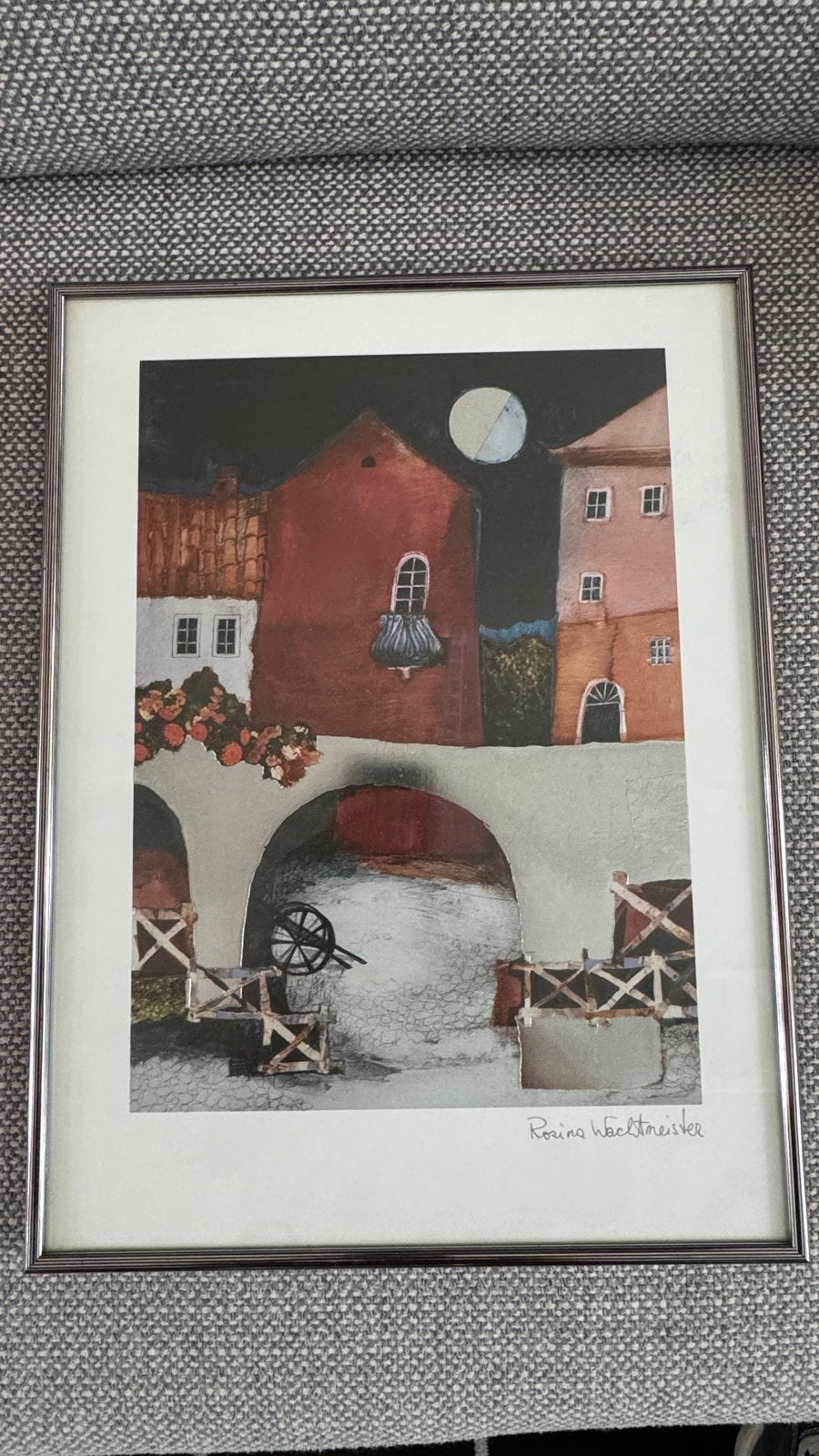 Rosina Wachtmeister ingelijste print - Stadsgezicht, Ophalen, Papier/karton, Print, Gesigneerd