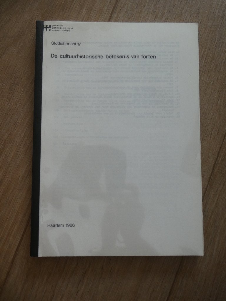Cultuurhistorische betekenis van forten, 1986., Niet van toepassing, Ophalen of Verzenden, Zo goed als nieuw, Overige onderwerpen