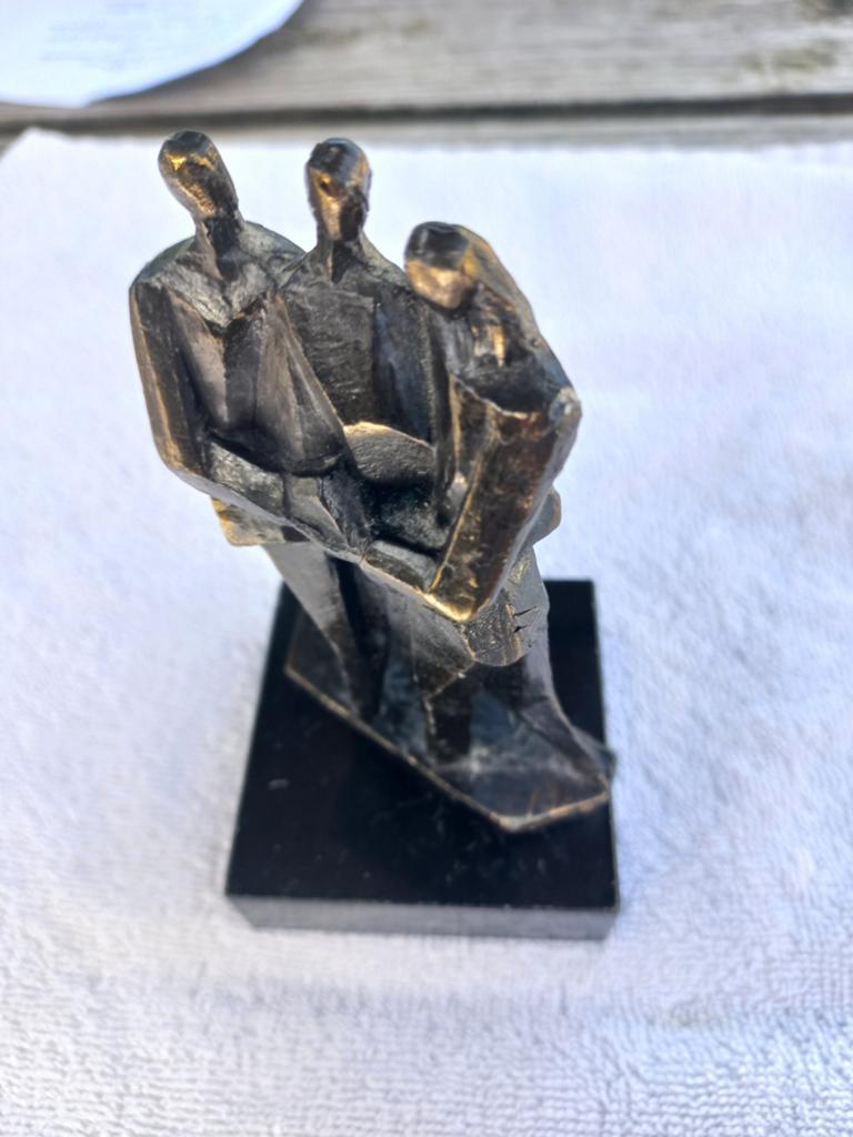 Bronzen beeldje 'Communicatie' van Hans Kuyper, 13 cm, Ophalen of Verzenden