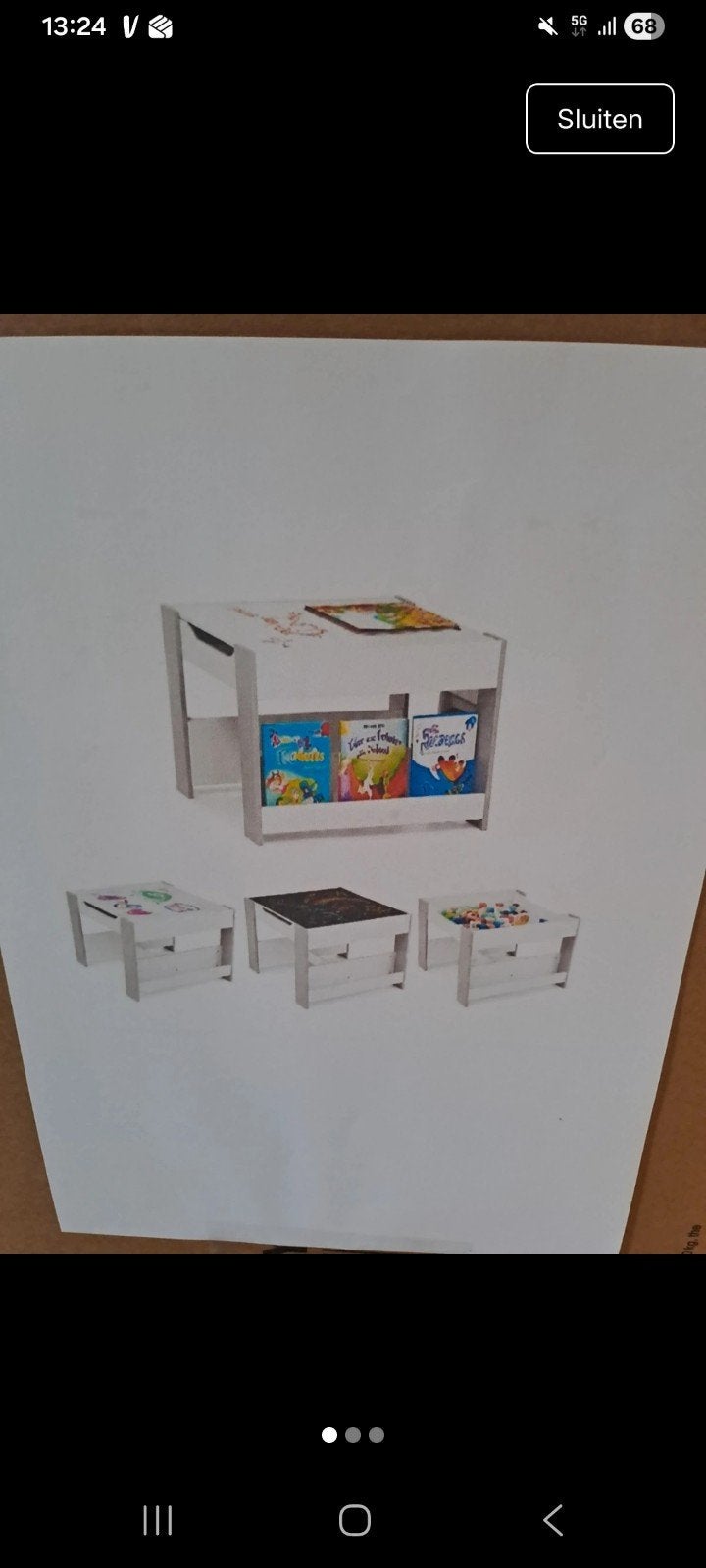Costway Kinder Speeltafel met Opbergruimte, Ophalen, Nieuw