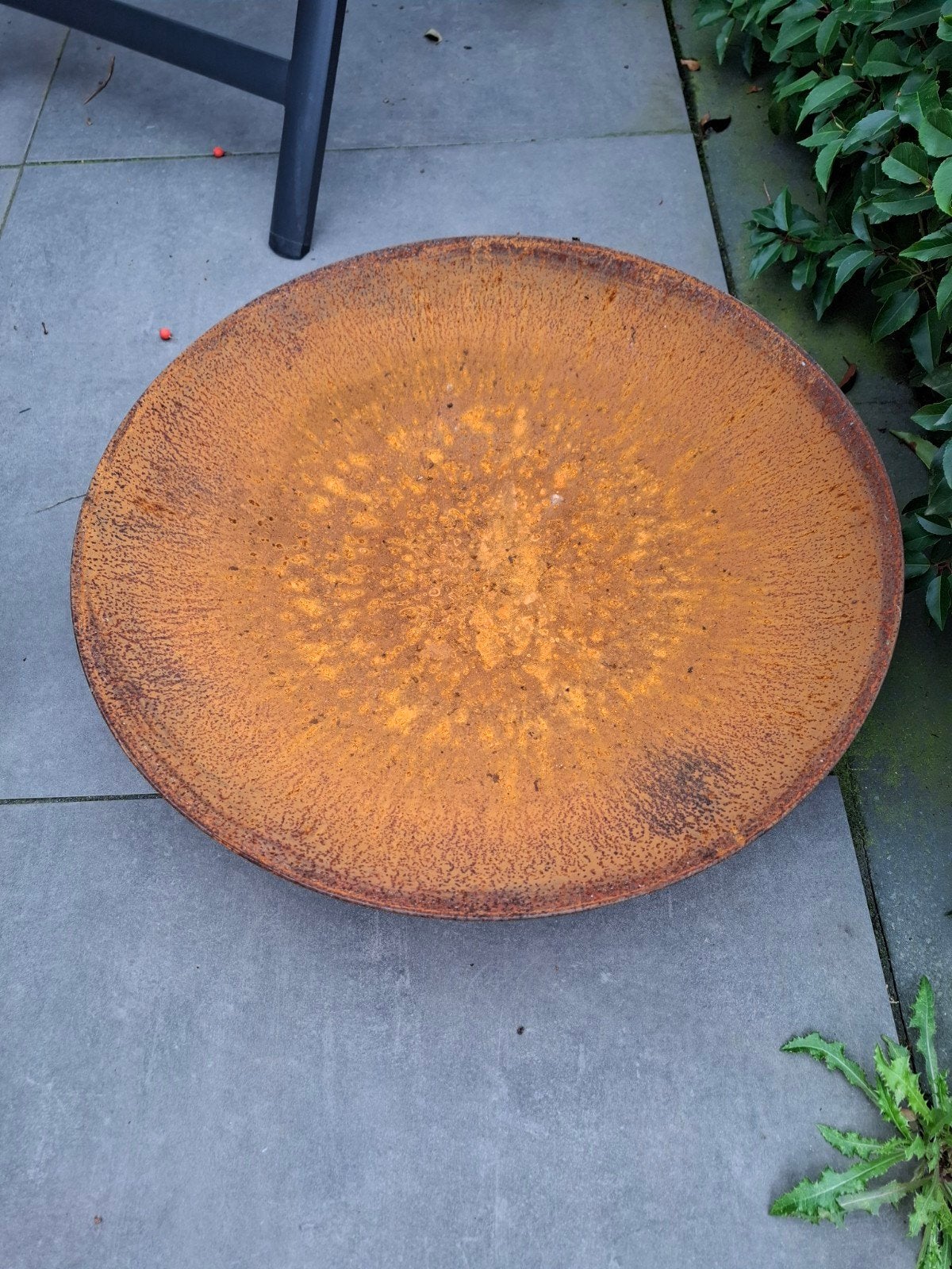 Cortenstaal vuur/waterschaal, Tuin en Terras, Ophalen, Zo goed als nieuw