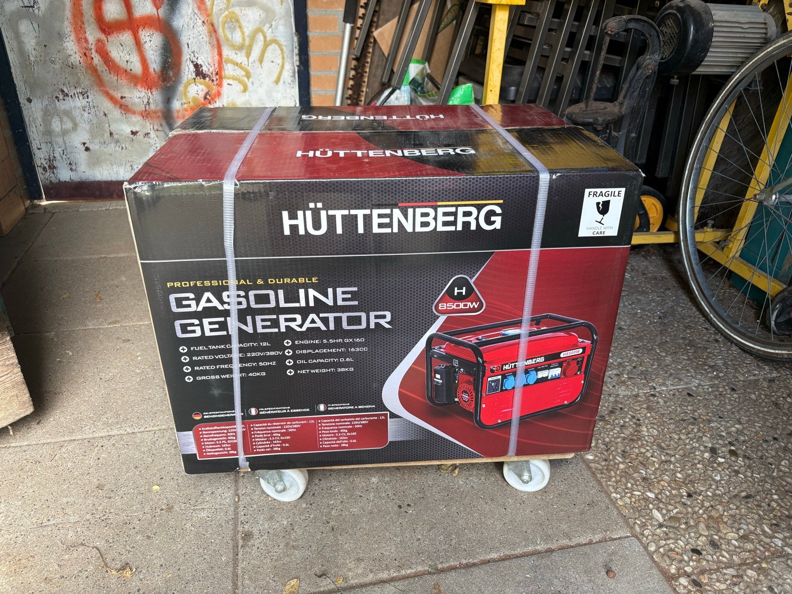 Hüttenberg H8500W Benzine Generator - Nieuw in doos, Ophalen, Nieuw, Minder dan 5 kVA, Benzine