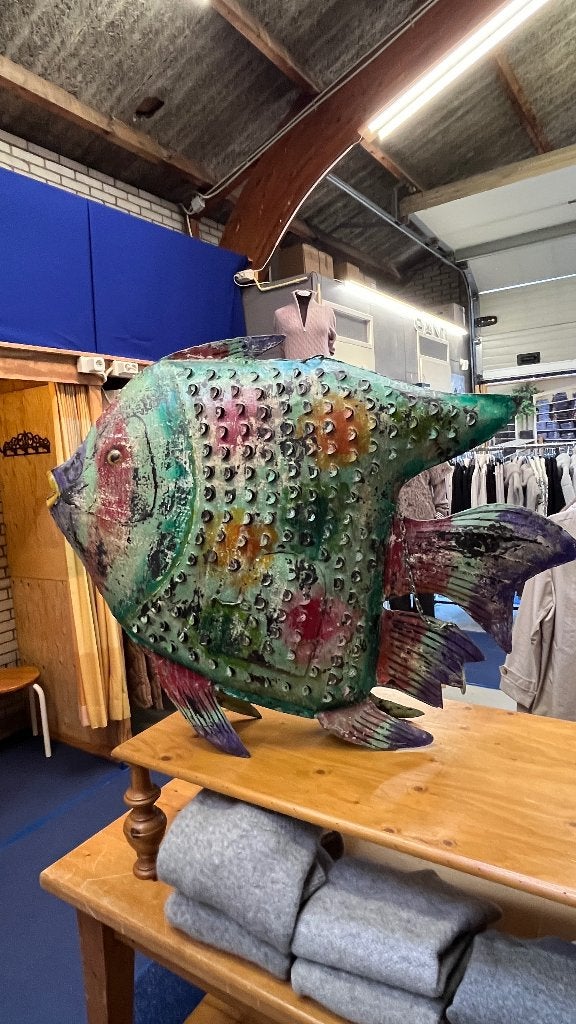 Prachtige set 3x Grote Metalen 3D Picasso Vissen (80x80 cm), Ophalen, Meerkleurig, Overige stijlen, Nieuw