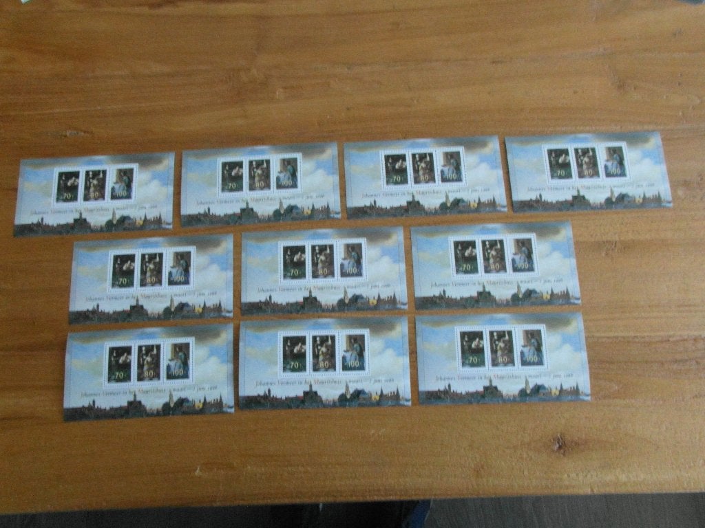 1667  10 Velletjes Johannes Vermeer 1996 Postfris, Postzegels en Munten, Postzegels | Nederland, Ophalen of Verzenden, Na 1940