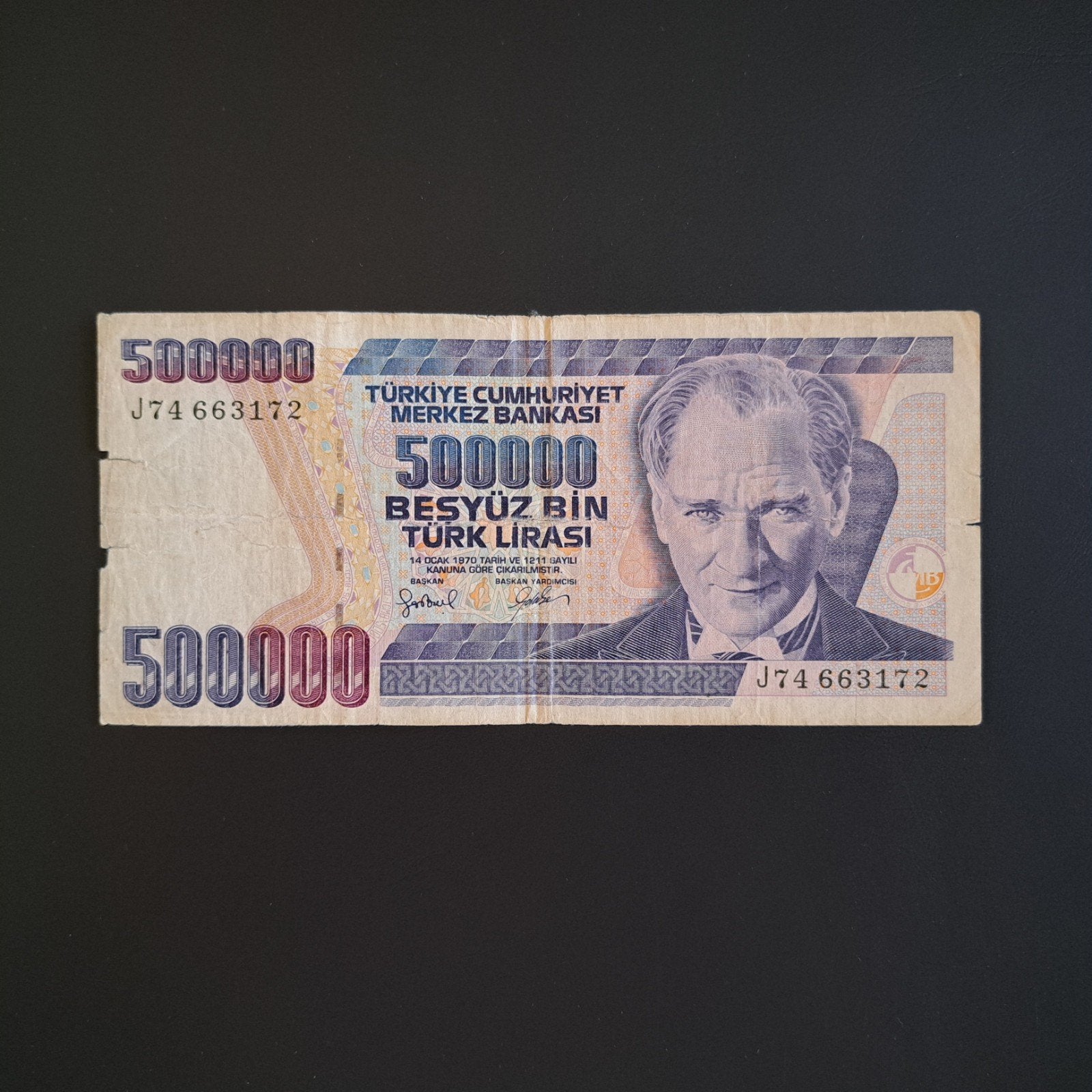 500000 lira Turkije #005, Postzegels en Munten, Bankbiljetten | Europa | Niet-Eurobiljetten, Verzenden, Overige landen, Los biljet
