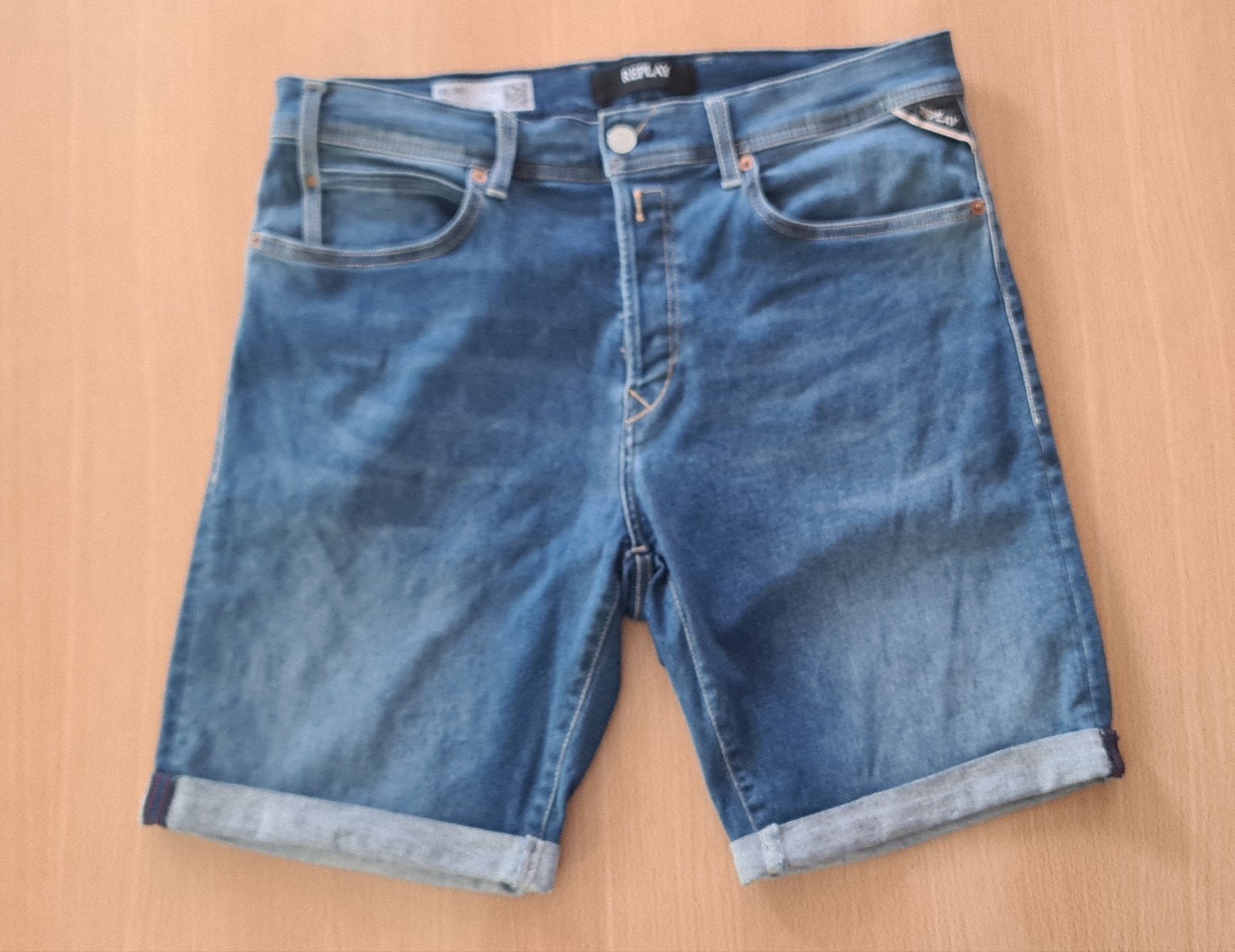 Replay Hyperflex Short - Maat W33, Blauw, Ophalen of Verzenden, Zo goed als nieuw, W33 - W34 (confectie 48/50)