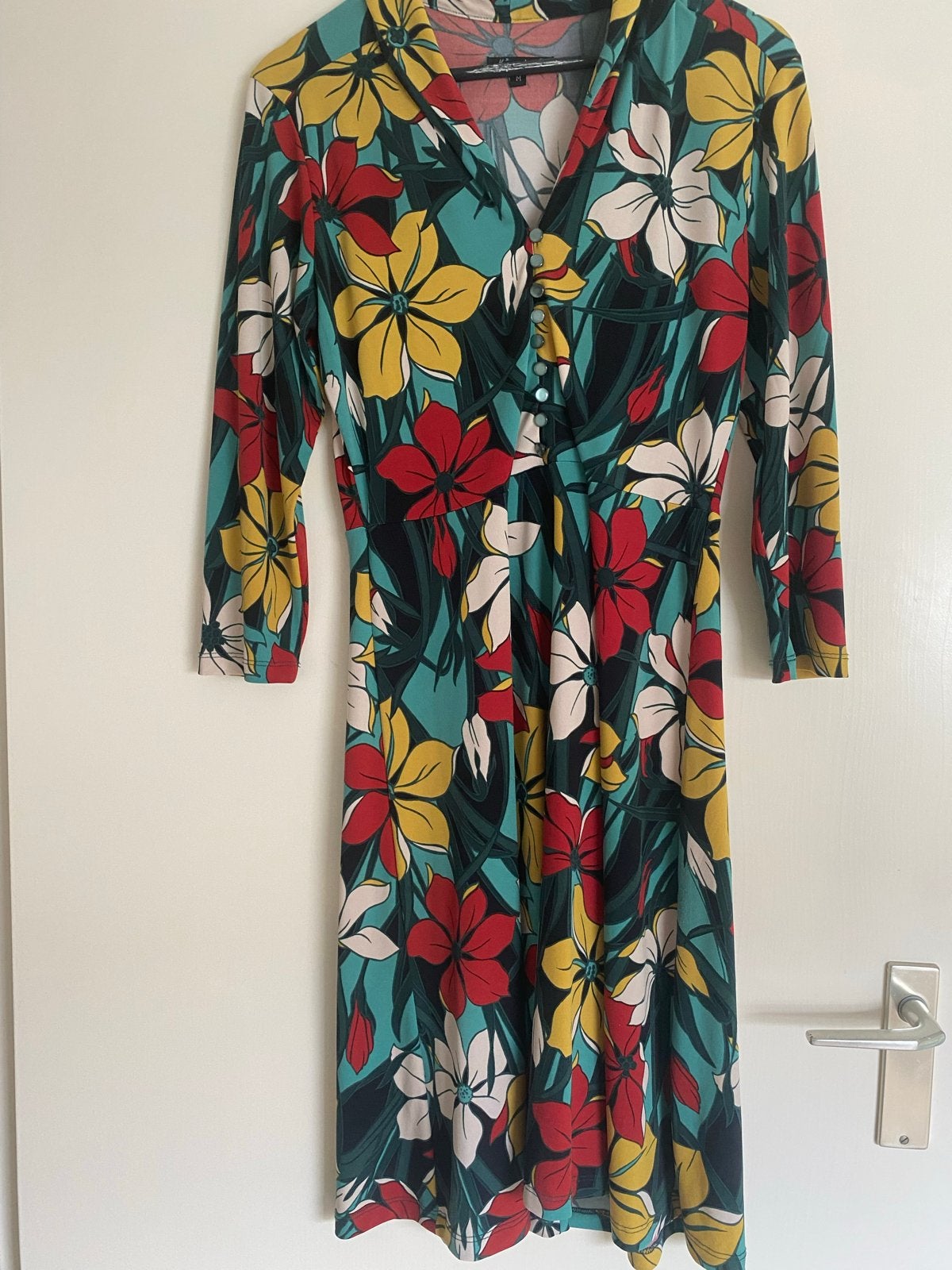 King Louie jurk met bloemenprint, maat M, Maat 38/40 (M), Meerkleurig, Ophalen of Verzenden, Zo goed als nieuw