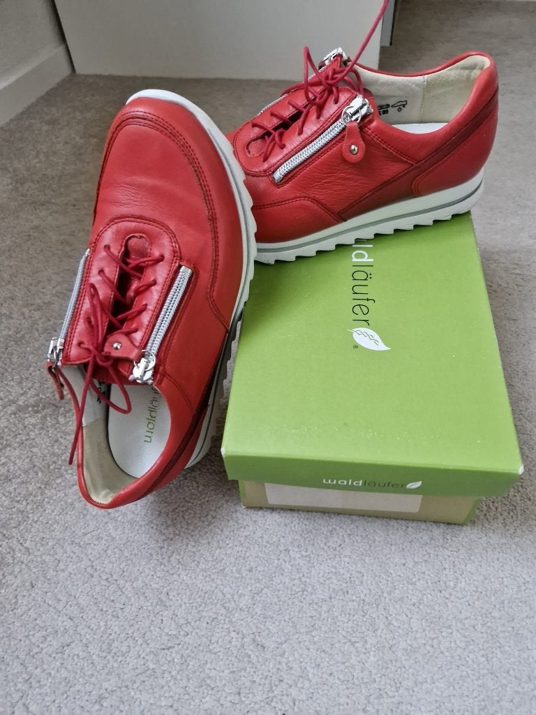 rode leren instappers, Waldloafer, Instappers, Ophalen of Verzenden, Zo goed als nieuw