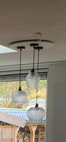 3 Riverdale hanglampen van glas, Huis en Inrichting, Ophalen, Gebruikt, E27 (groot), Glas