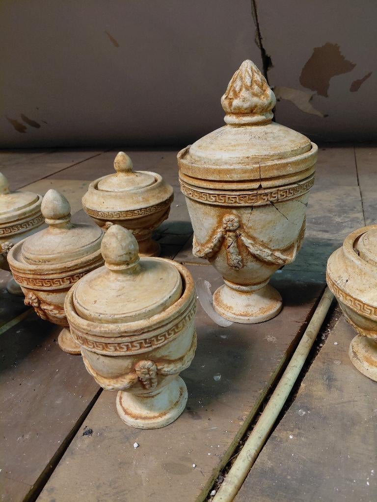 vazen Terracotta dekselpotten brocante of Griekse stijl, Huis en Inrichting, Woonaccessoires | Vazen, Ophalen, Gebruikt, Overige kleuren
