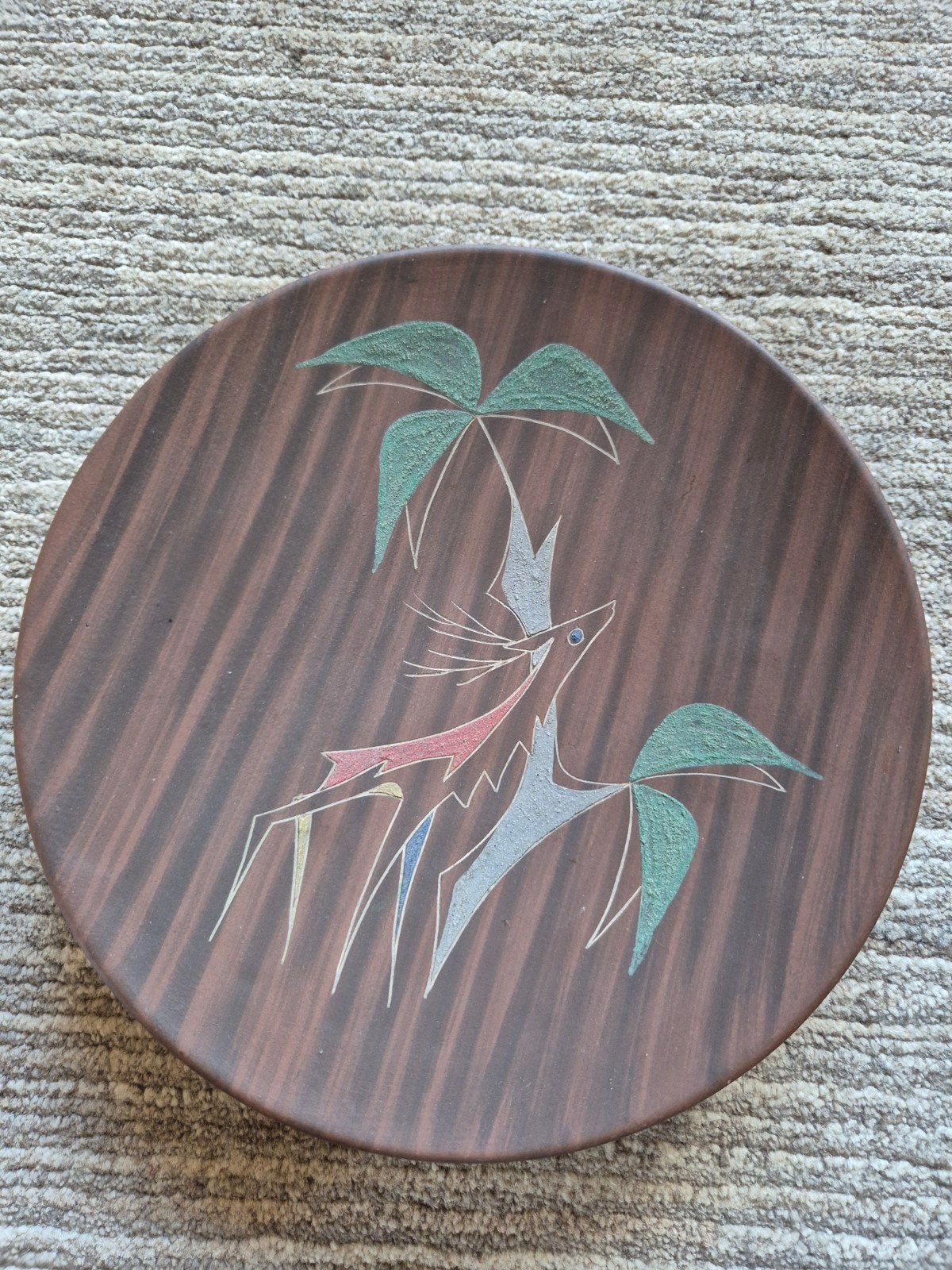 L'ancora kera-teak wandbord hert vintage, Ophalen of Verzenden