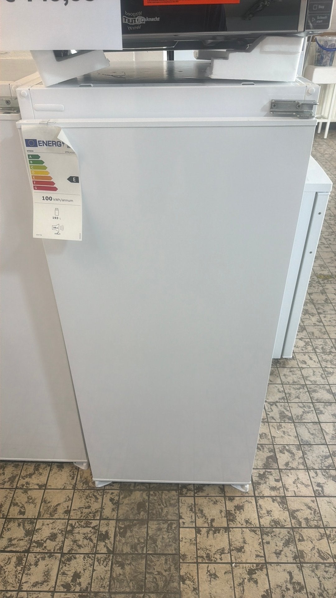 Inbouw koelkast 122 sleepdeur nieuw, Zonder vriesvak, 120 tot 140 cm, 200 liter of meer, Htech